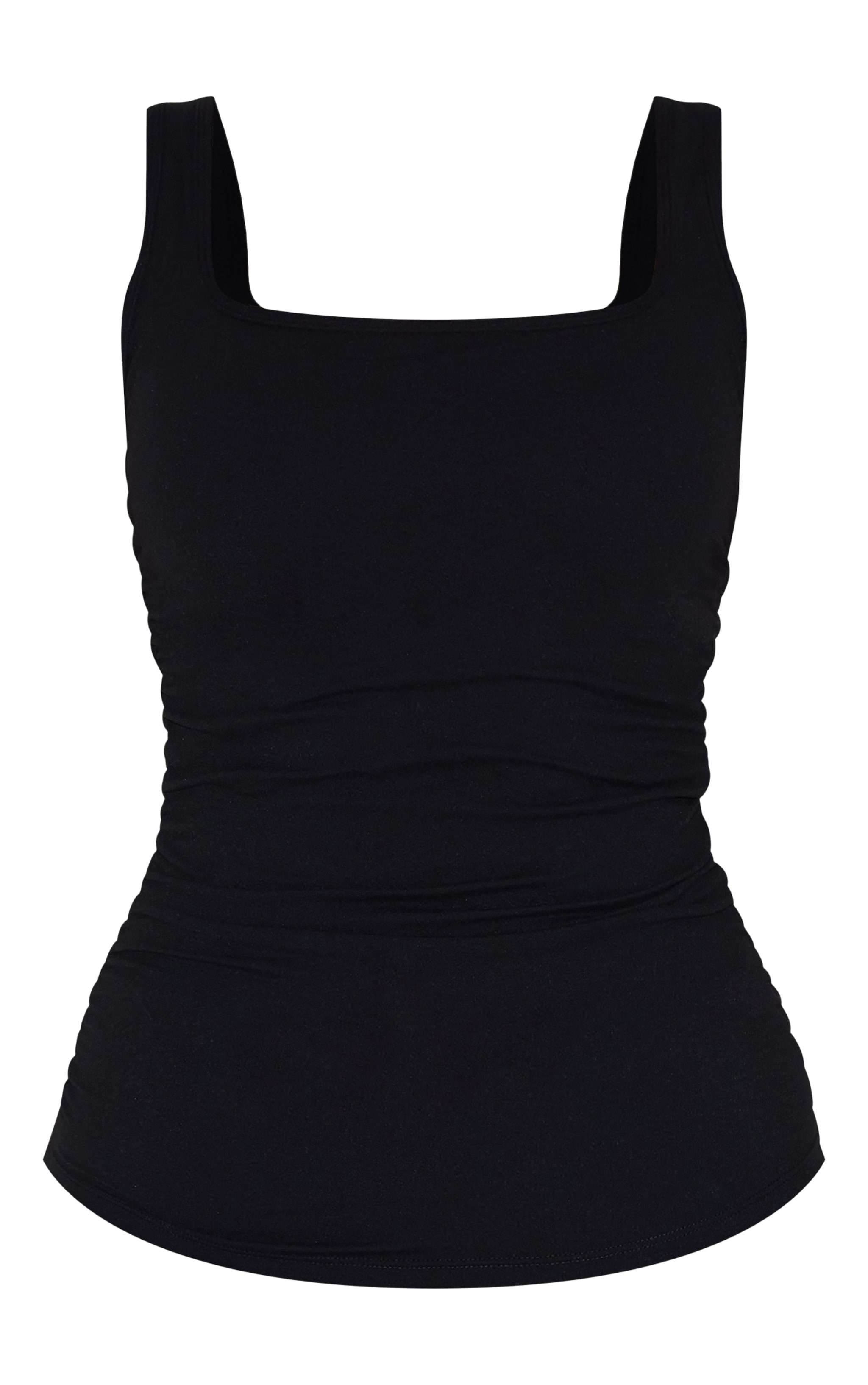 Shape Top de sport long noir froncé sur les côtés à bonnets image 5