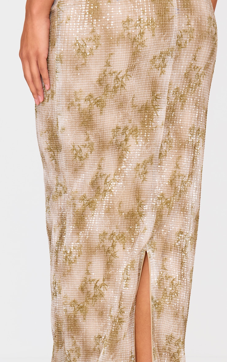 Stone Sequin Mid Rise Maxi Skirt image 4