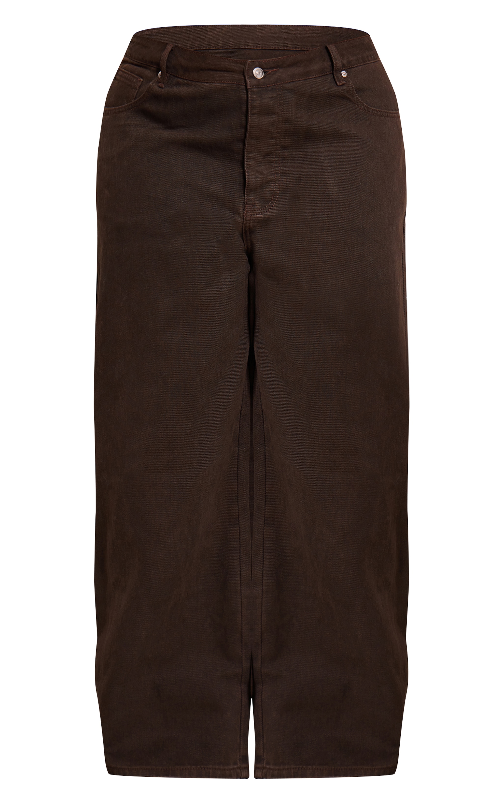 Plus Dark Chocolate  Straight Leg Dip Front Jeans image 5