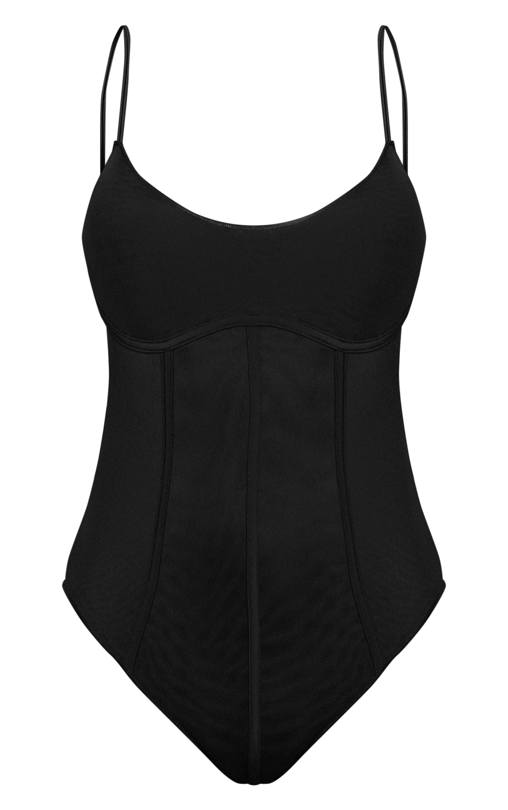 Black Stretch Strappy Bodysuit  image 5