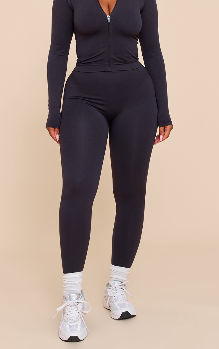 Shape Legging de sport gris anthracite sans coutures à taille haute et fronces derrière image 2