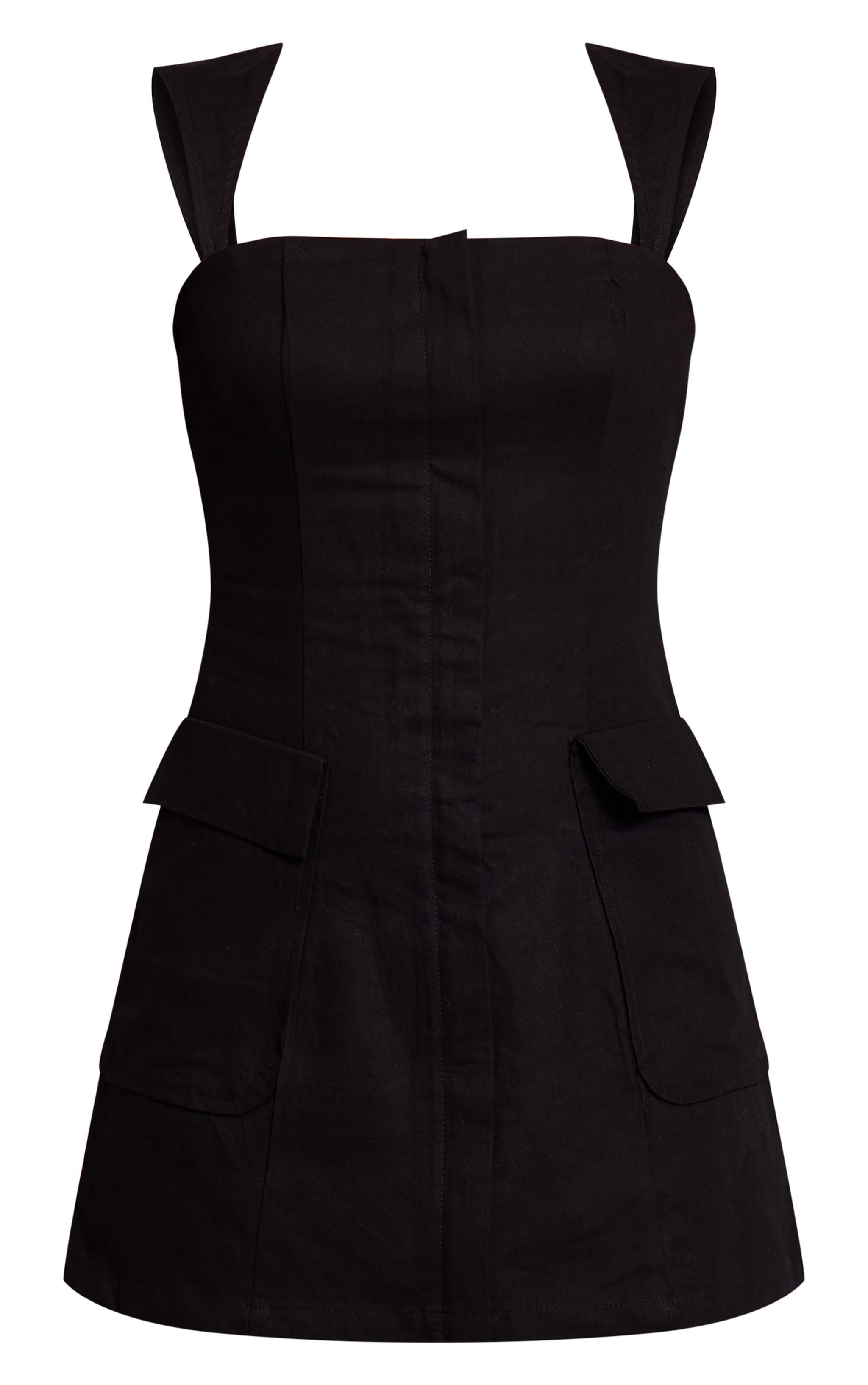 Black Zip Up Pocket Detail Bodycon Dress image 5