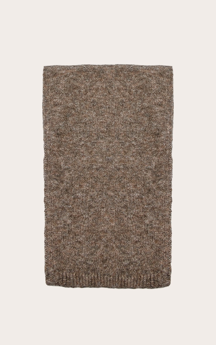 Écharpe fine en maille tricot taupe image 2
