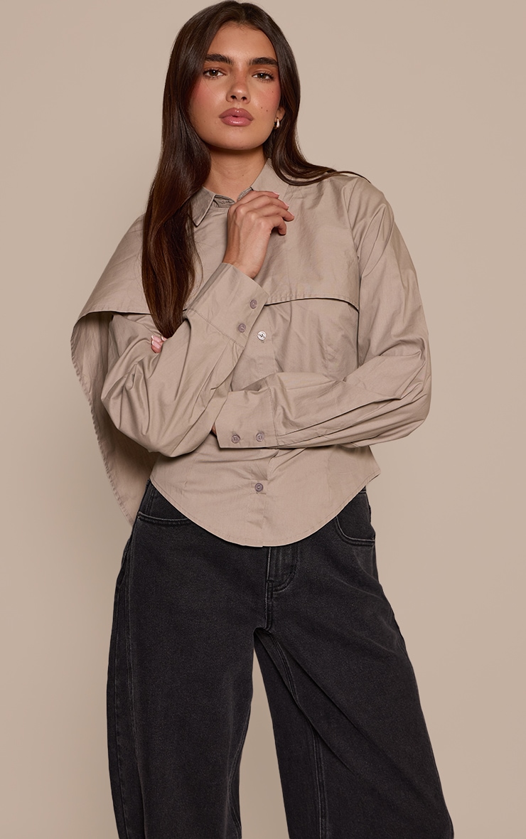 Mushroom Cape Style Overlay Fitted Shirt image 1