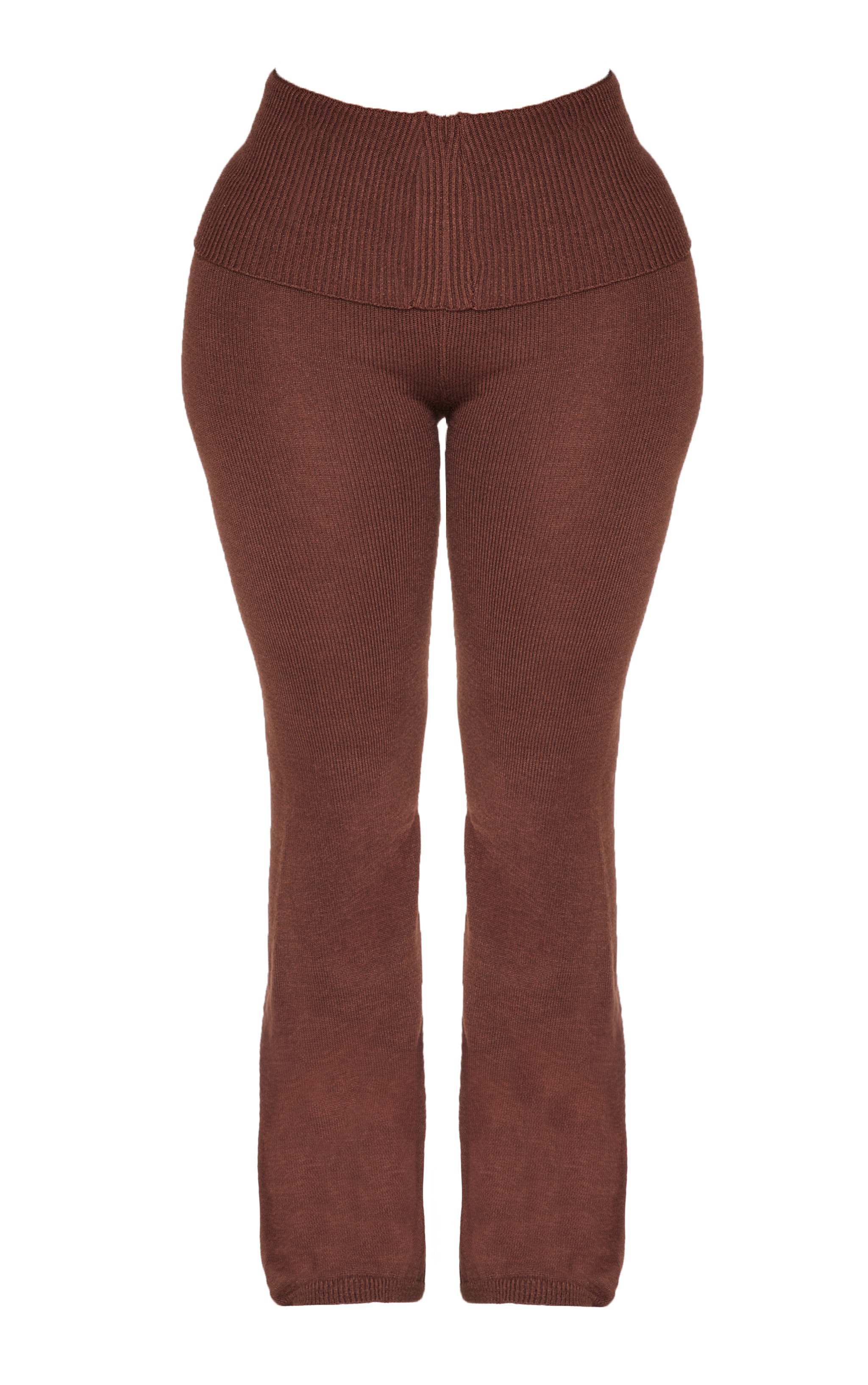 Shape Chocolate Knitted Flare Trousers image 5