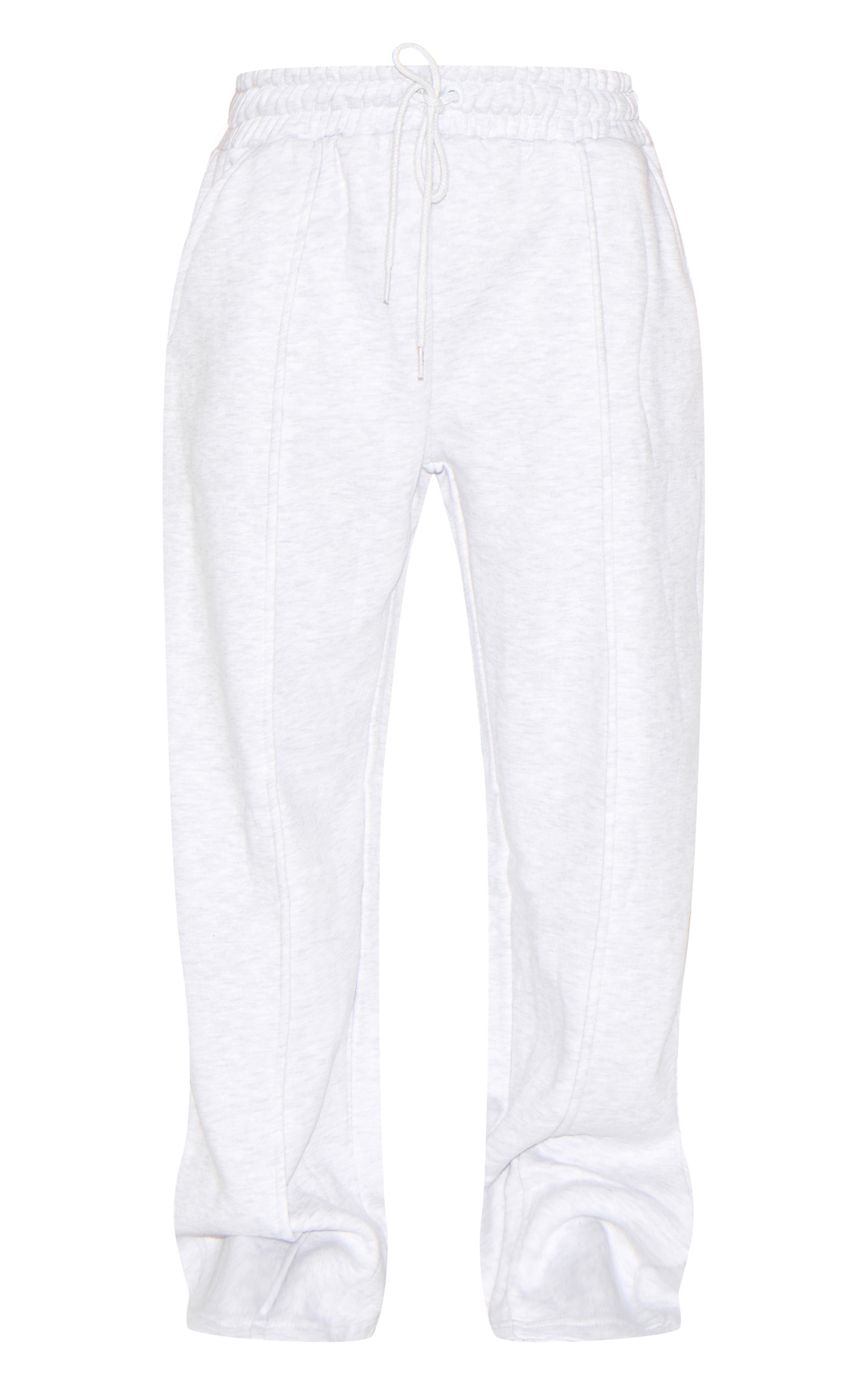 Petite Ash Grey Wide Leg Seam Detail Sweatpants image 5