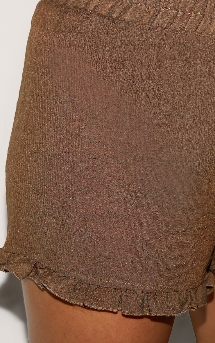 Plus Short texturé chocolat à bordures volantées image 5