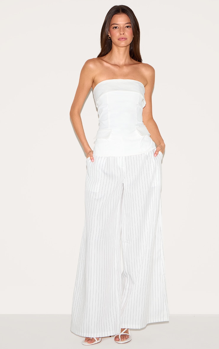 White Pocket Detail Foldover Bandeau image 3