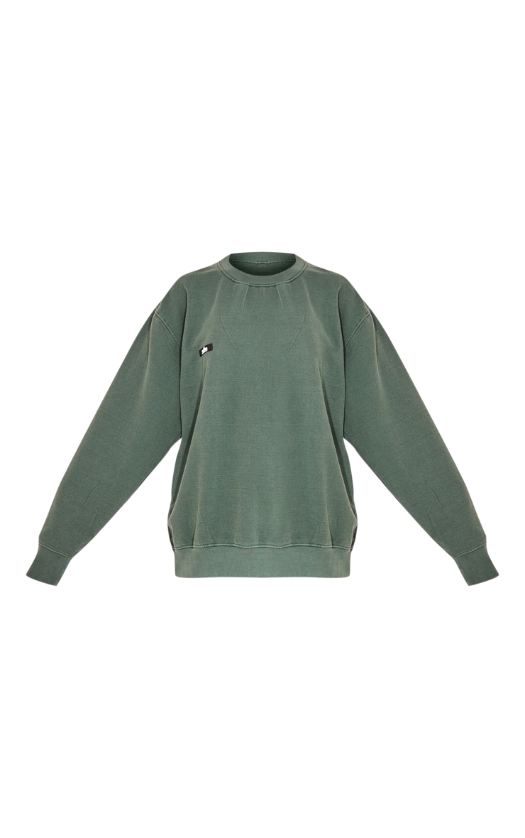 PRETTYLITTLETHING Sea Green Studio Washed Sweatshirt image 5