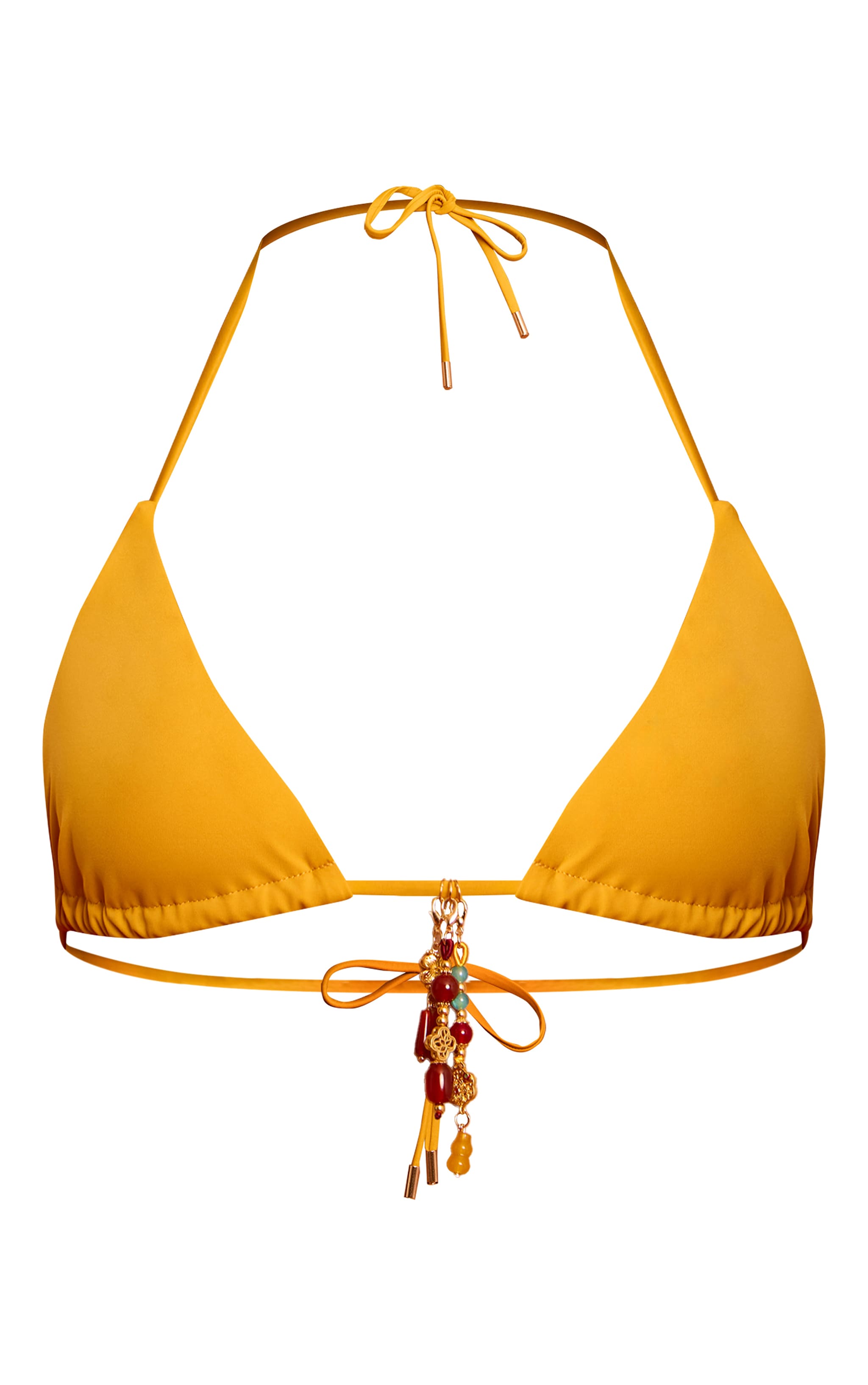 Mustard Charm Trim Triangle Bikini Top image 5