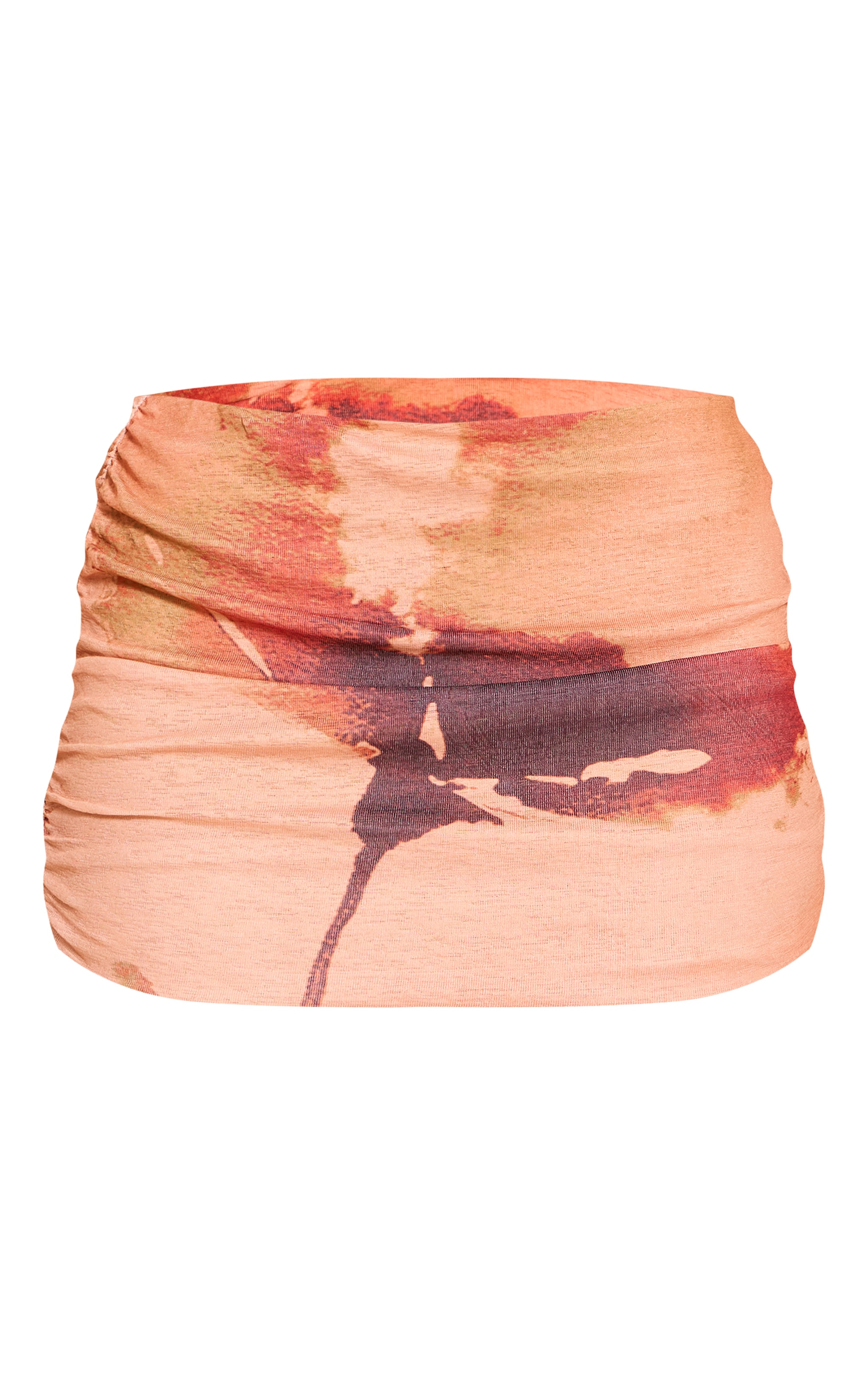 Multi Abstract Print Onion Skin Ruched Mini Skirt image 6
