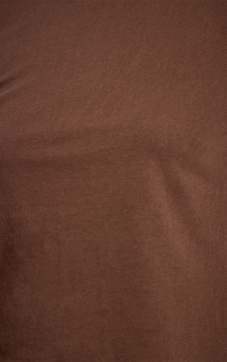Chocolate Brown Soft Textured Relaxed Short Sleeve T-Shirt image 4