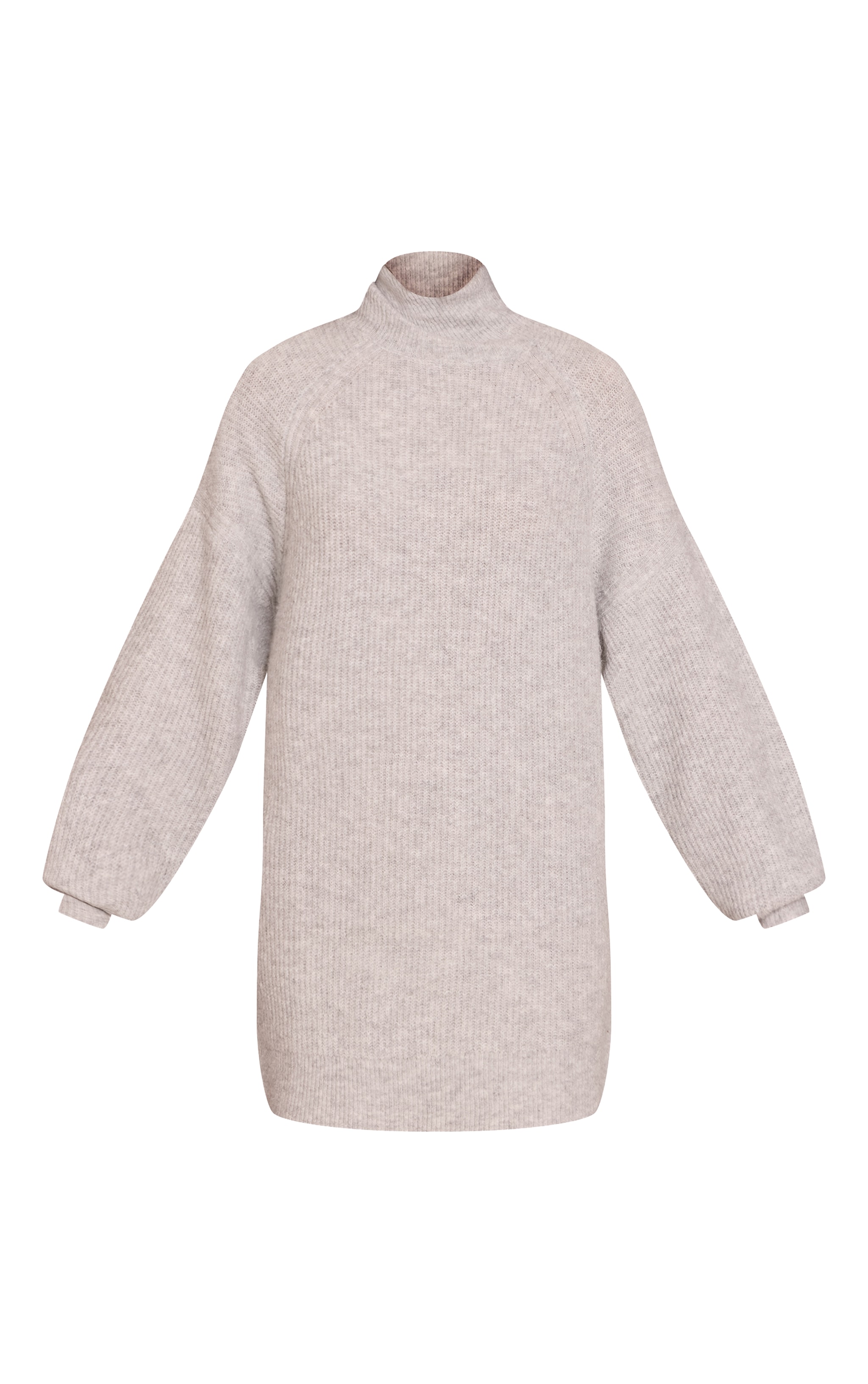 Grey Luxe Knitted Roll Neck Jumper Dress image 5