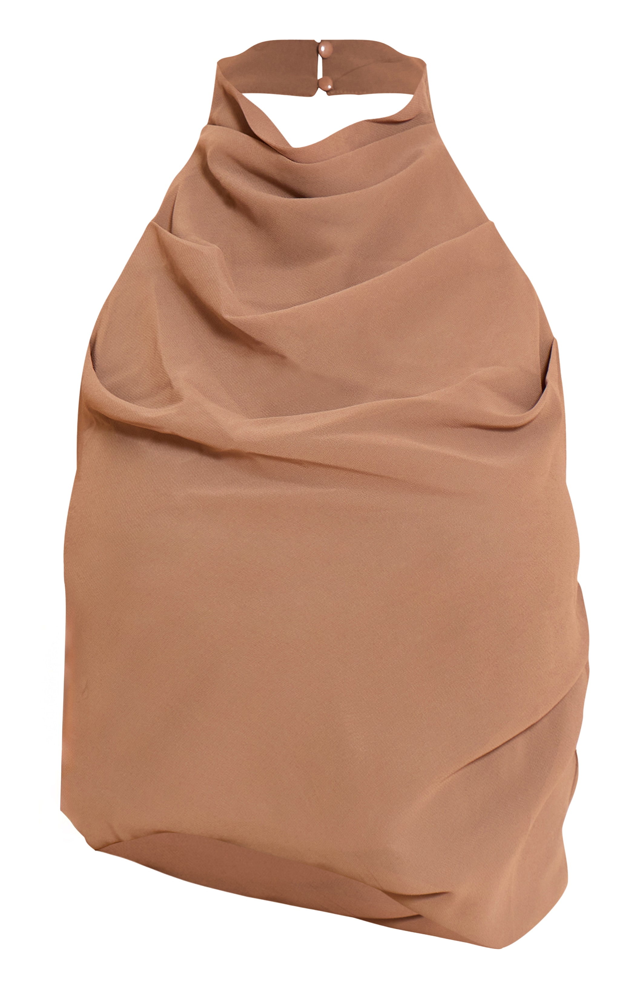 Shape Chocolate Chiffon High Cowl Neck Top image 5