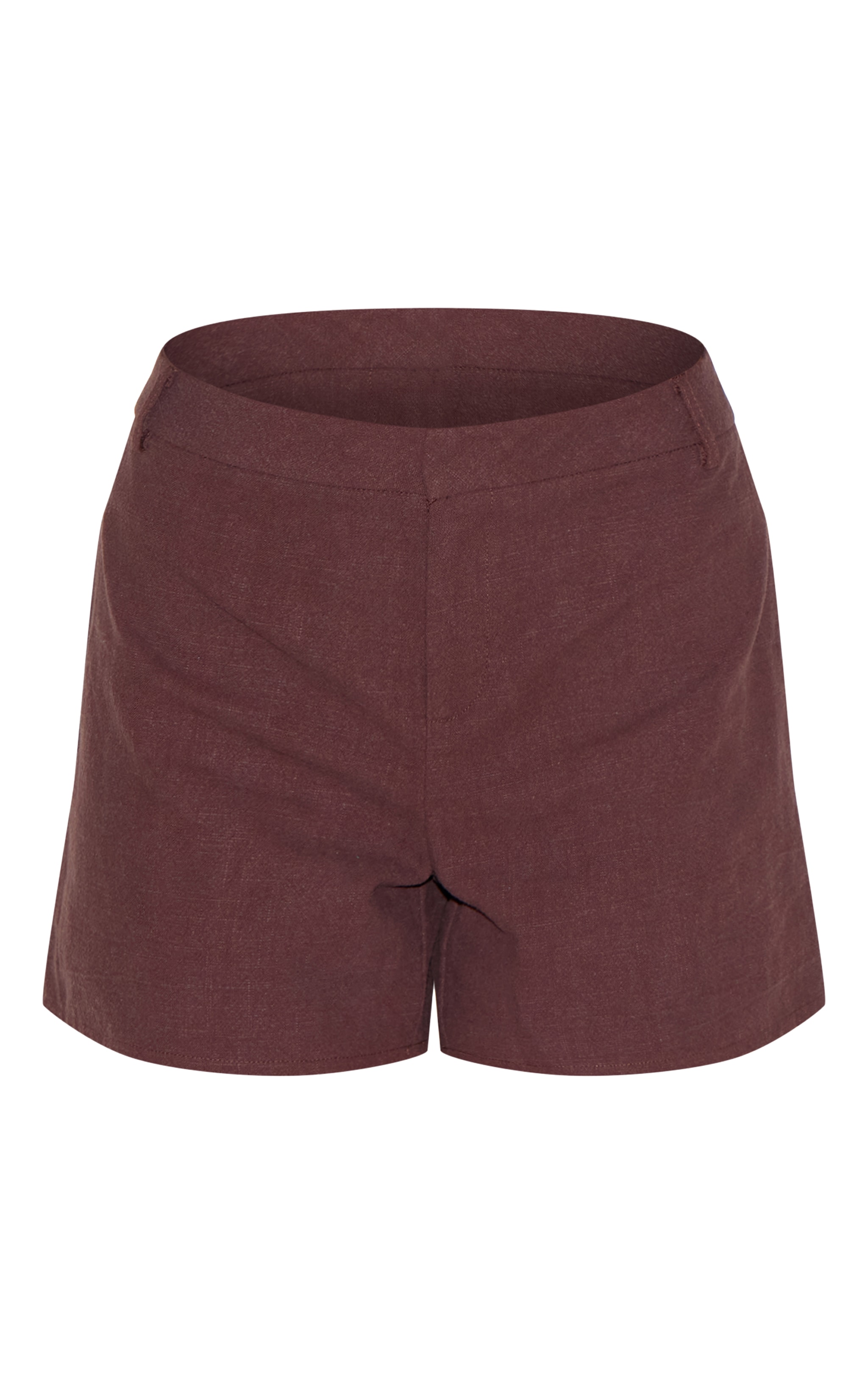 Tall Deep Chocolate Premium Linen Look Tailored Hot Pant image 6