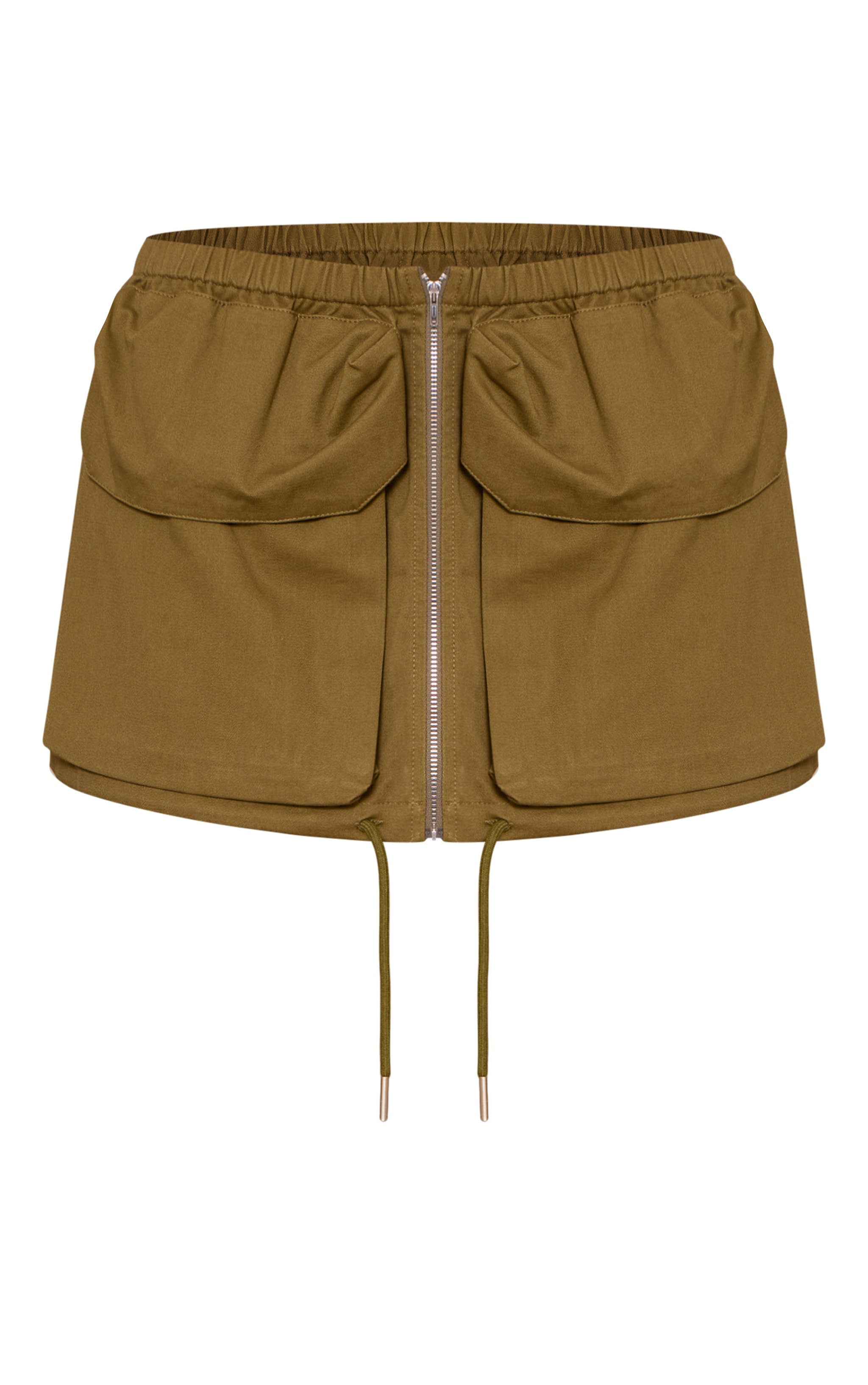 Green Woven Utility Pocket Mini Skirt image 5