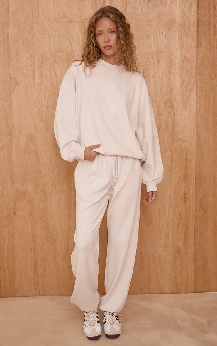 PLT Cream Interlock Funnel Neck Sweatshirt image 3