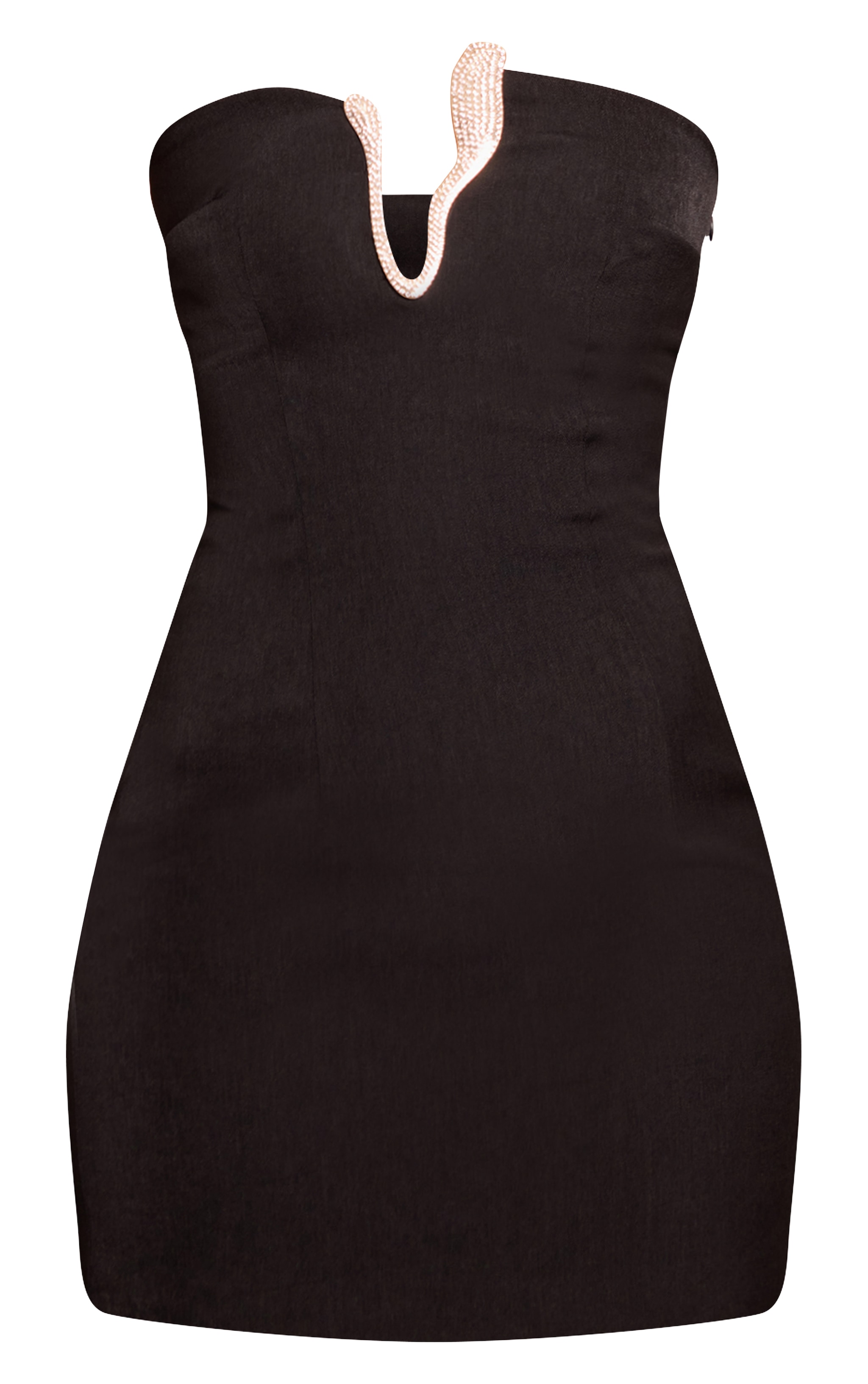 Black Trim Detail Bandeau Bodycon Dress image 5