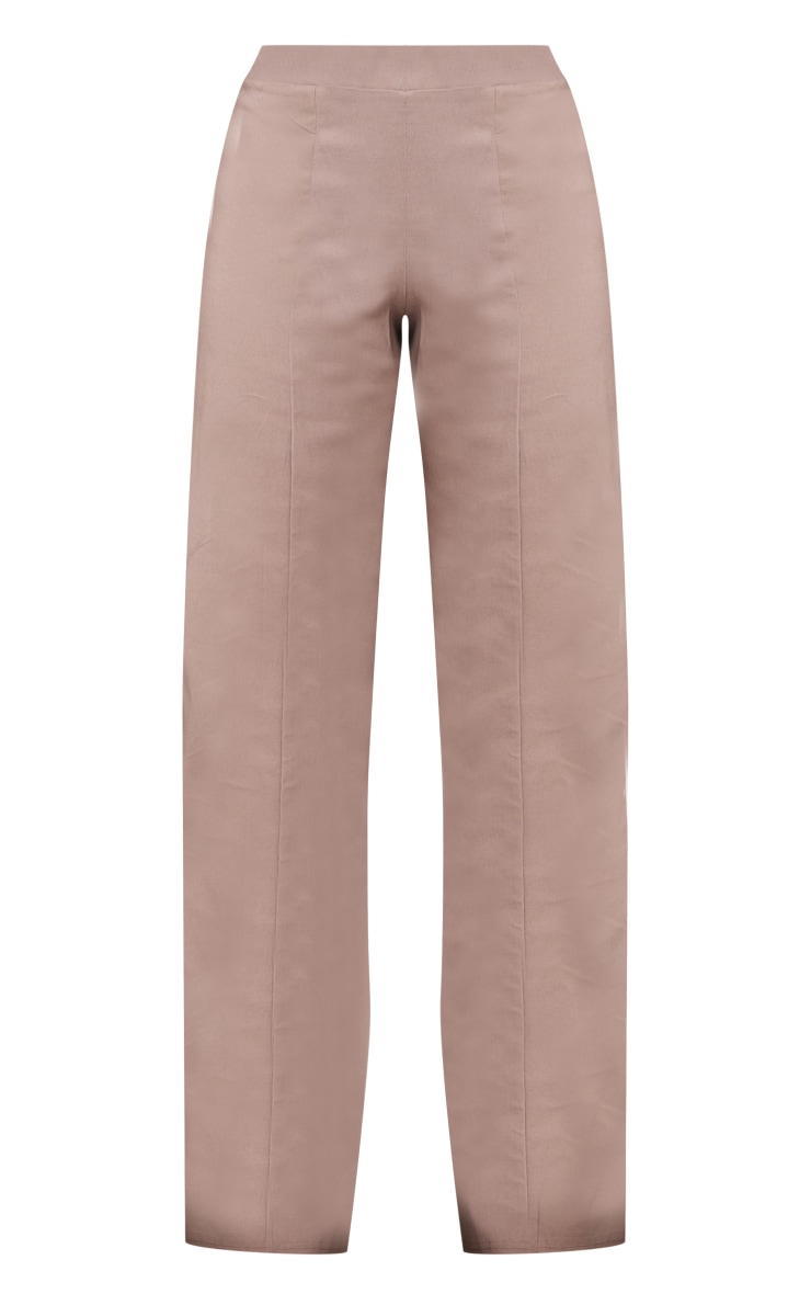 Mocha Stretch Woven Pintuck Wide Leg Pants image 5