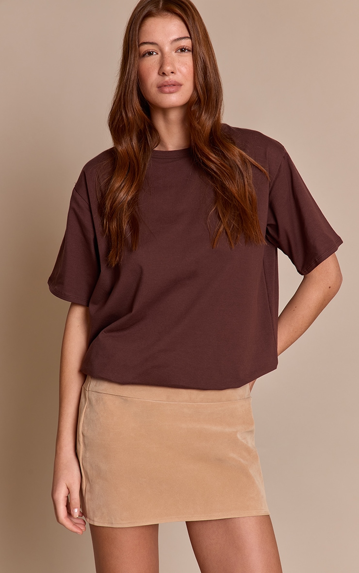 Mini-jupe en suédine sable image 4