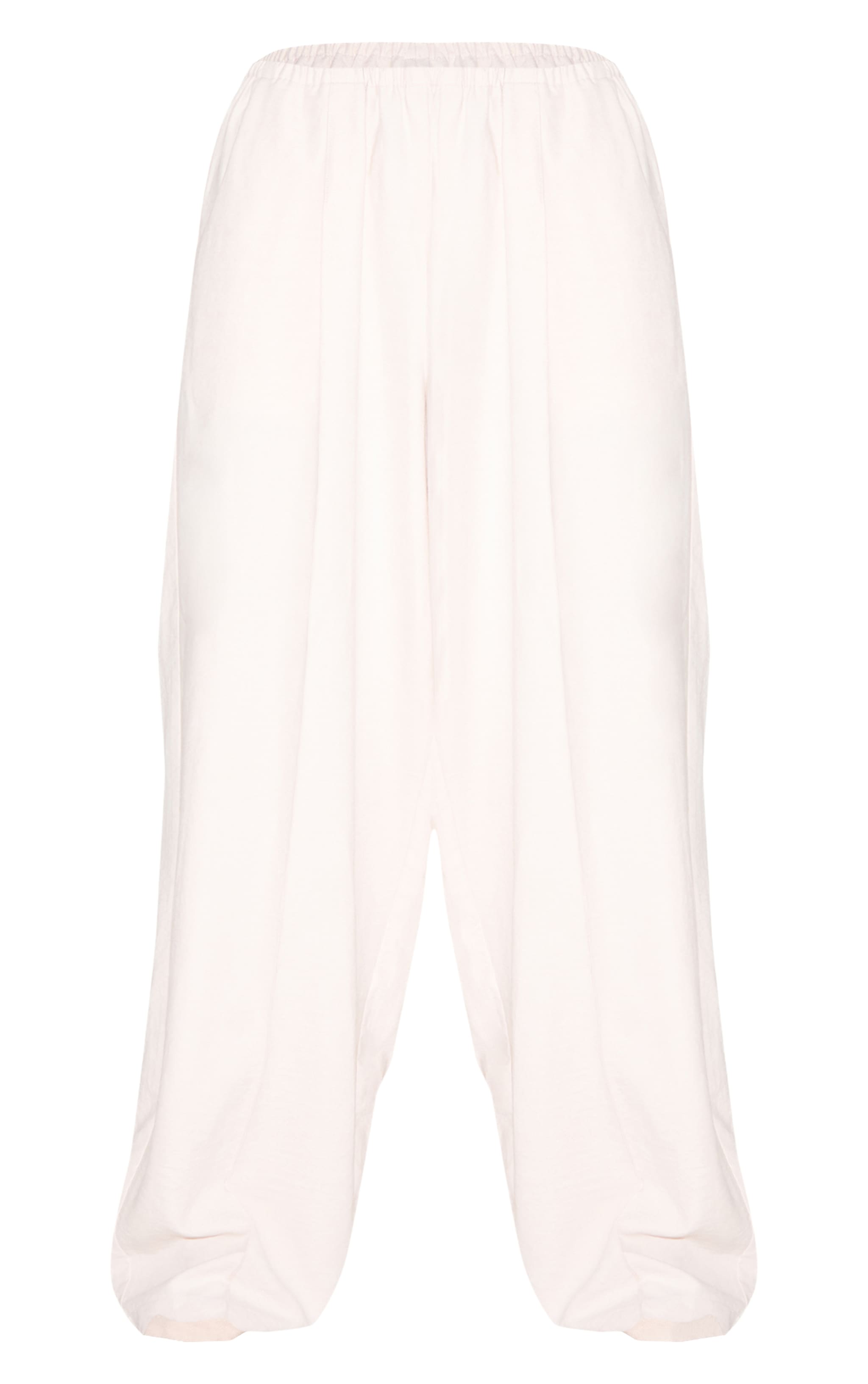 Beige Peachskin Wide Leg Pants image 5