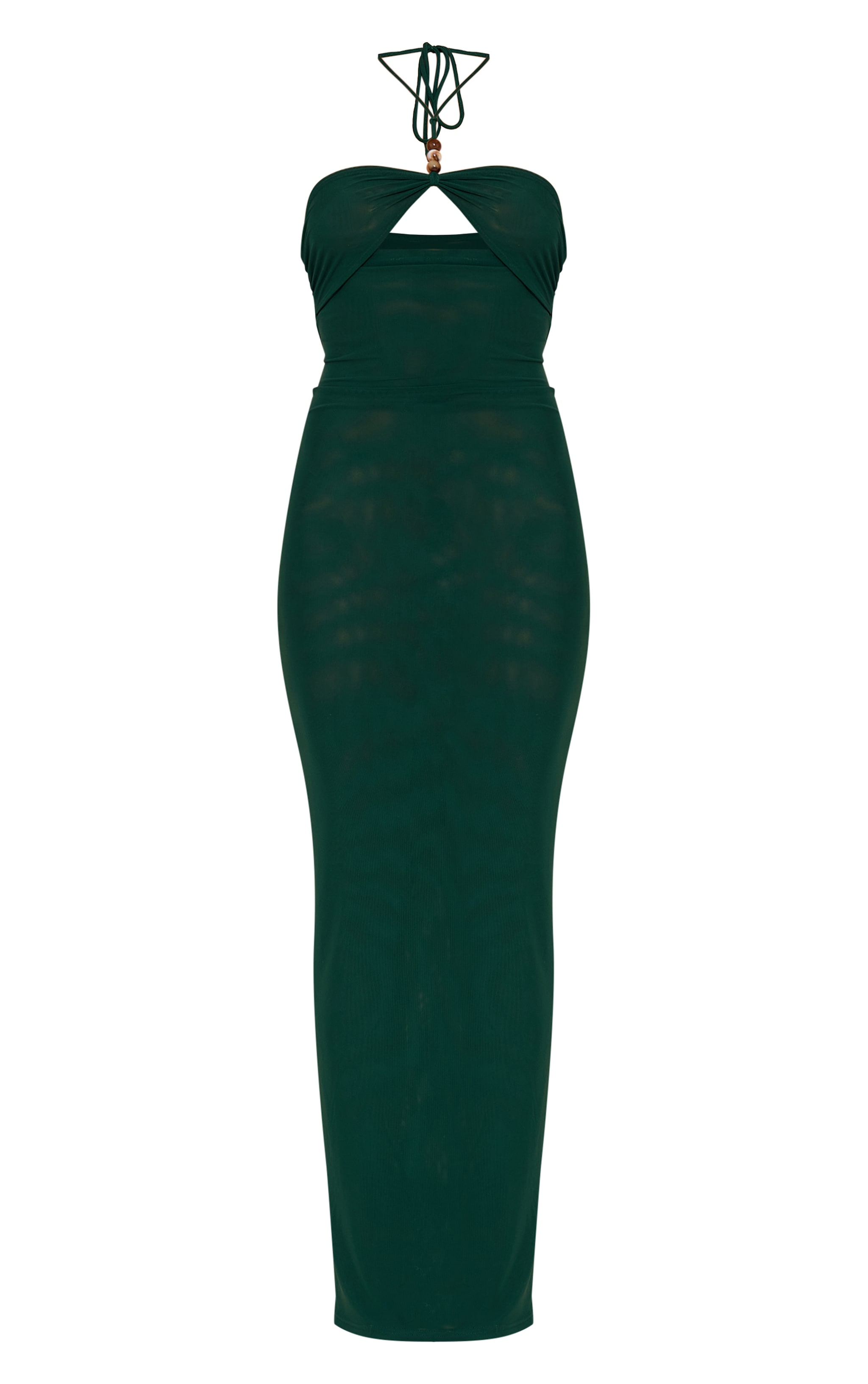 Petite Teal Halterneck Front Detail Maxi Dress image 5