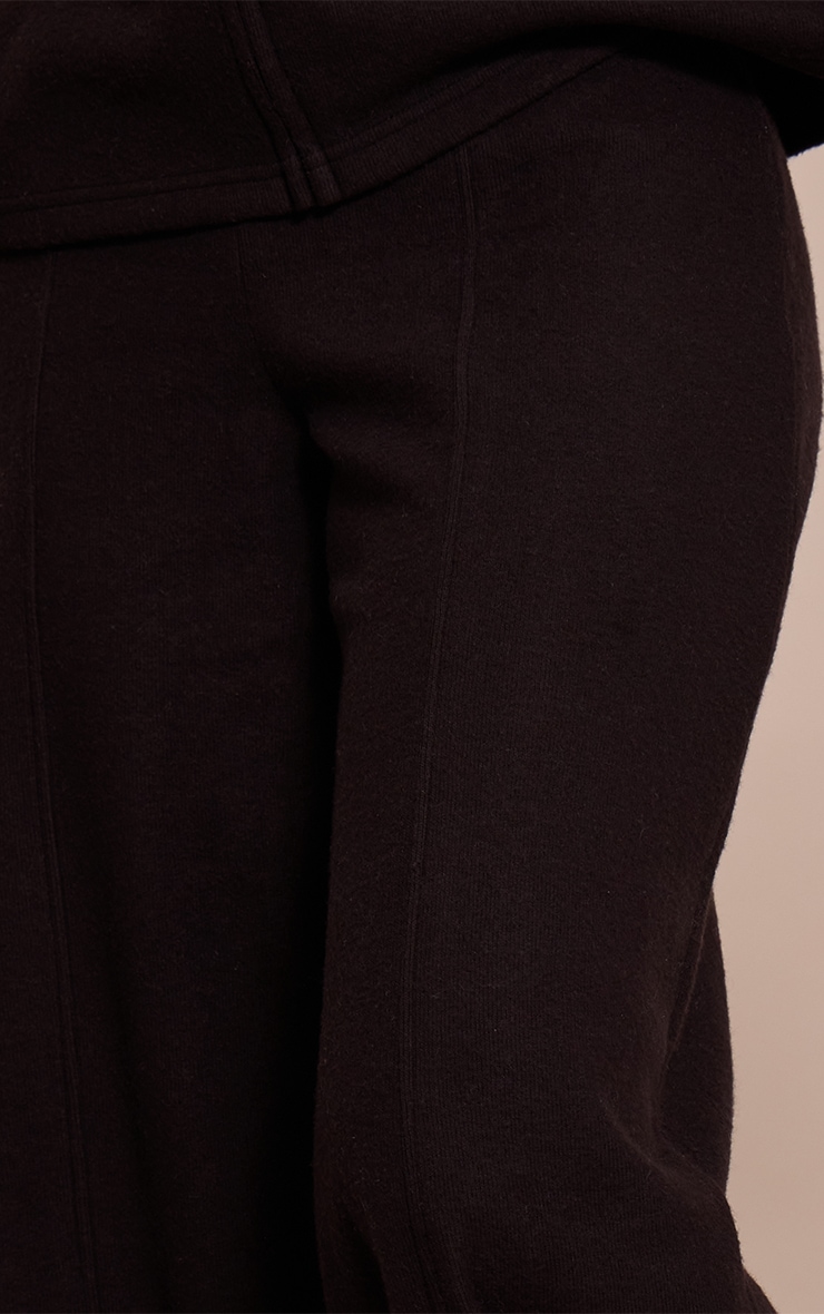Petite Black Soft Touch Pintuck Wide Leg Sweatpants image 4