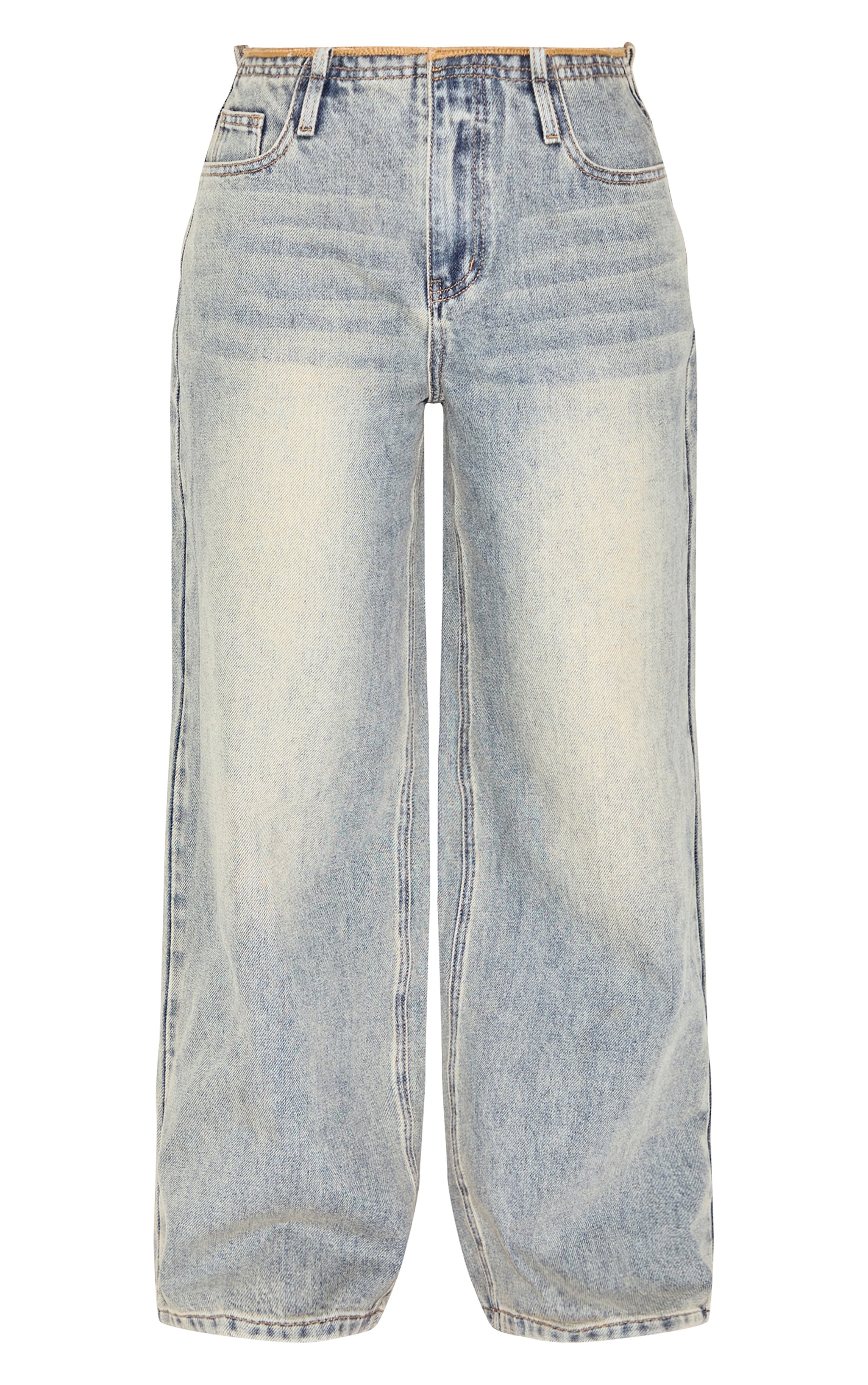 Petite Vintage Raw Waist Mid Rise Wide Leg Jeans image 5