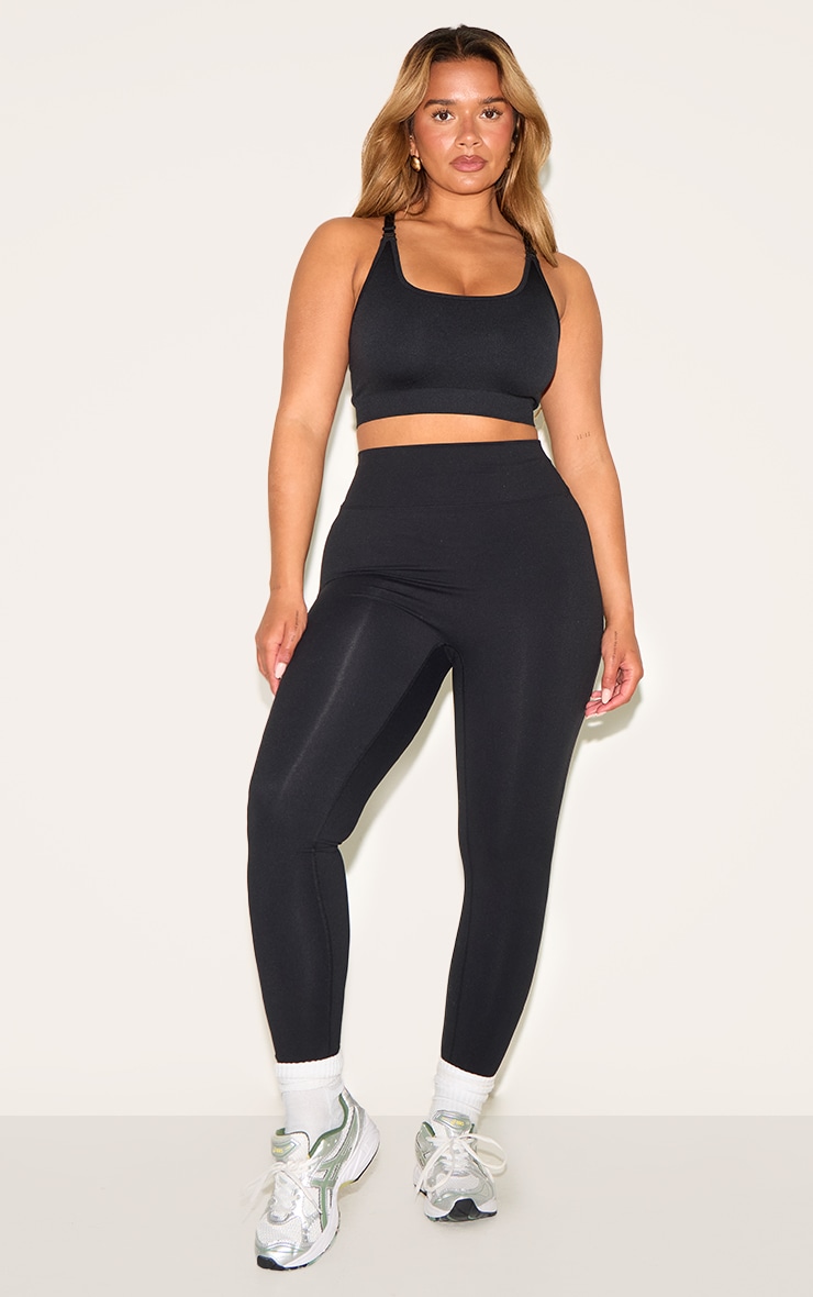 Shape Black Active Highwaisted Ruched Bum Leggings image 1