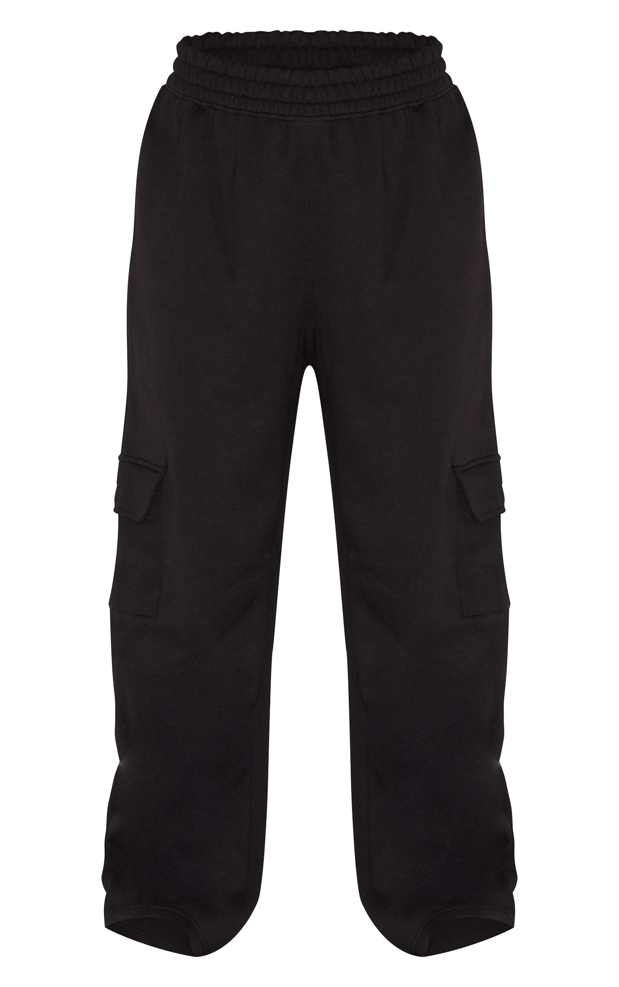 Plus Black Cargo Pocket Wide Leg Sweatpants image 5