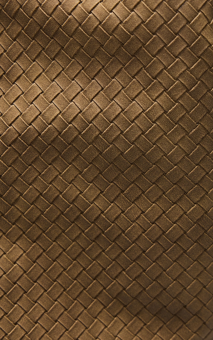 Olive Faux Suede Woven Shoulder Bag image 5