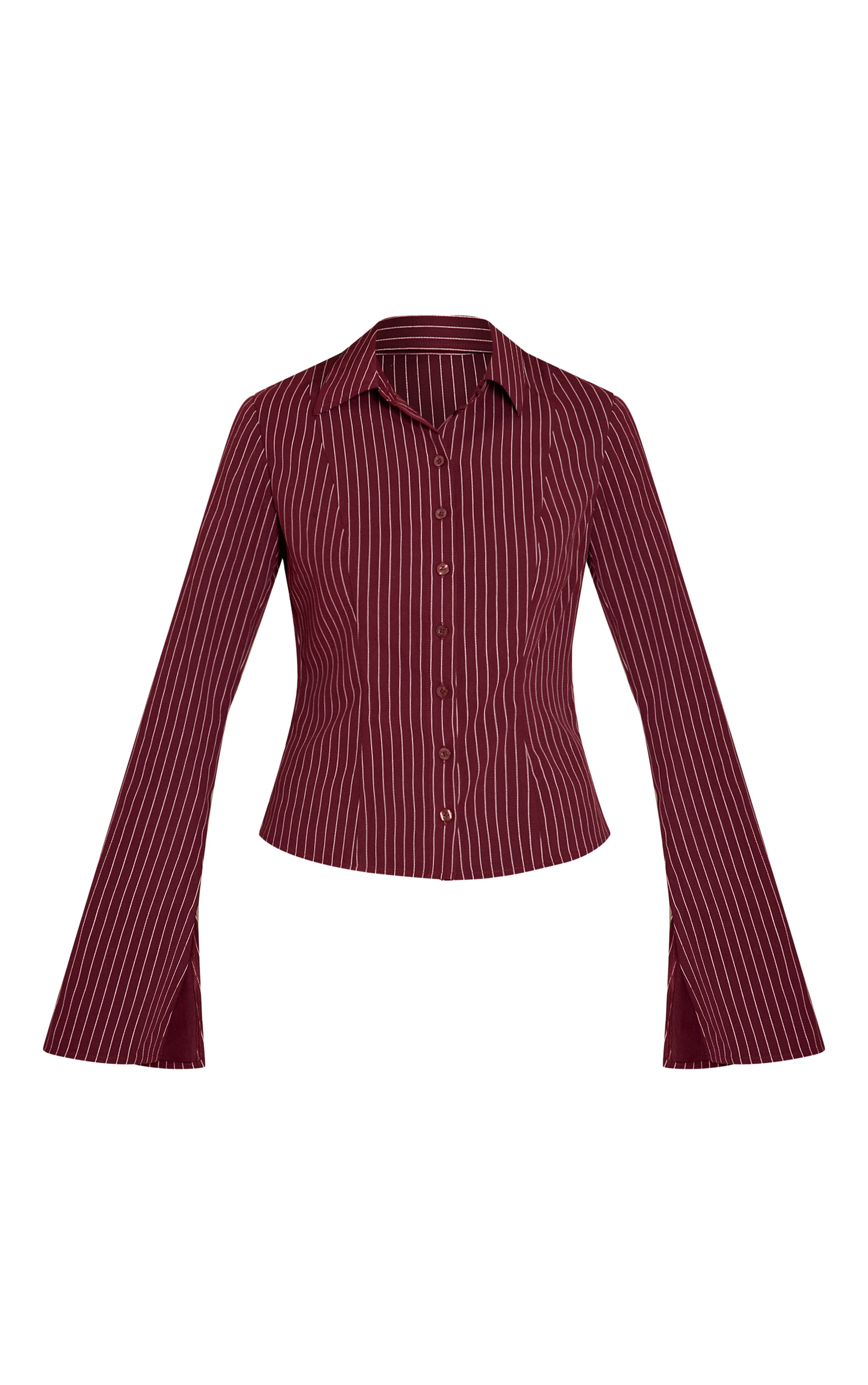 Plum Stripe Seam Detail Fitted Shirt image 5