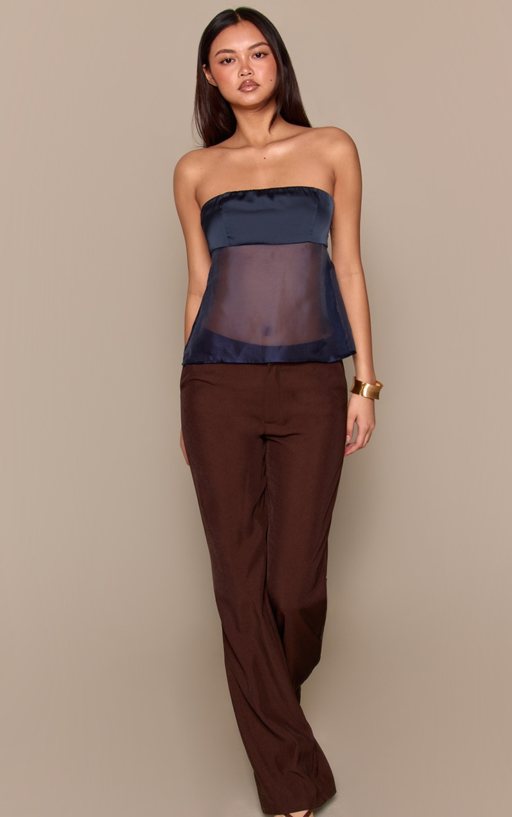 Navy Contrast Satin Bandeau  image 3