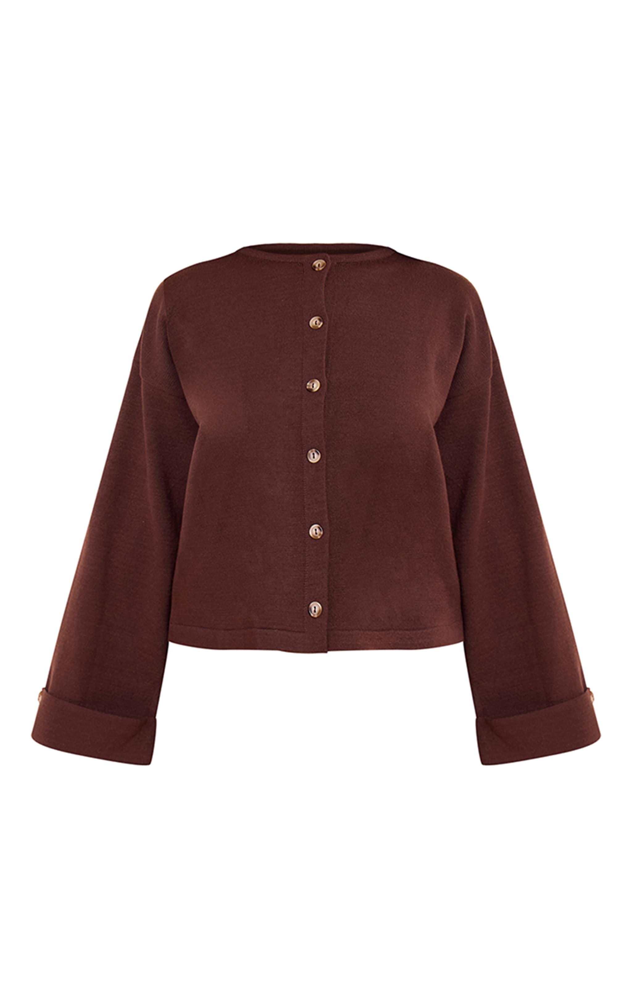 Petite Chocolate Knit Turn Up Hem Cardigan  image 5