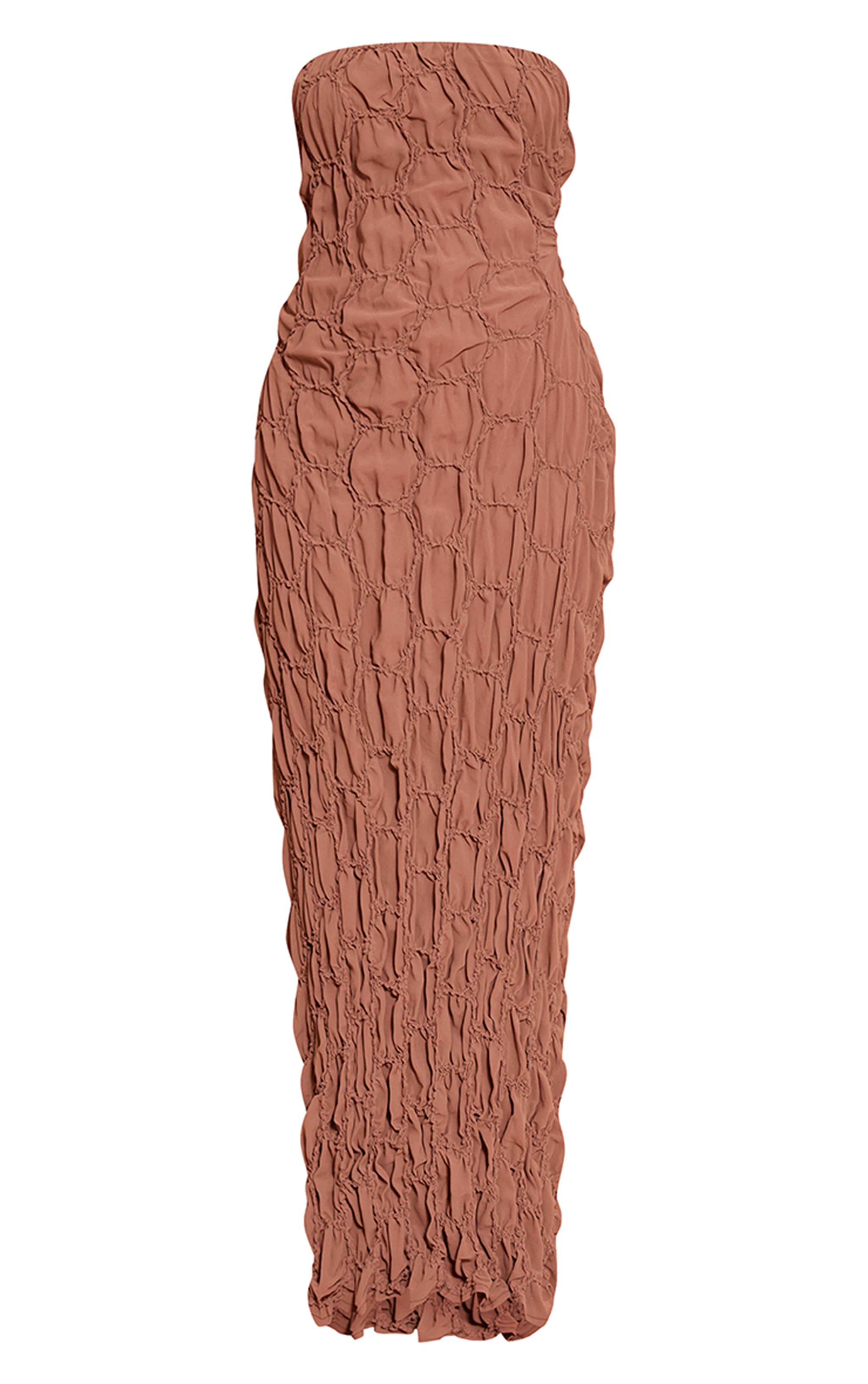 Chocolate Textured Bandeau Maxi Dress image 5