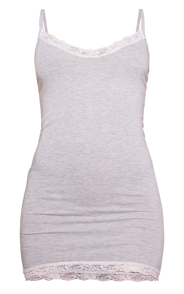Grey Lace Trim Jersey Nightie image 5