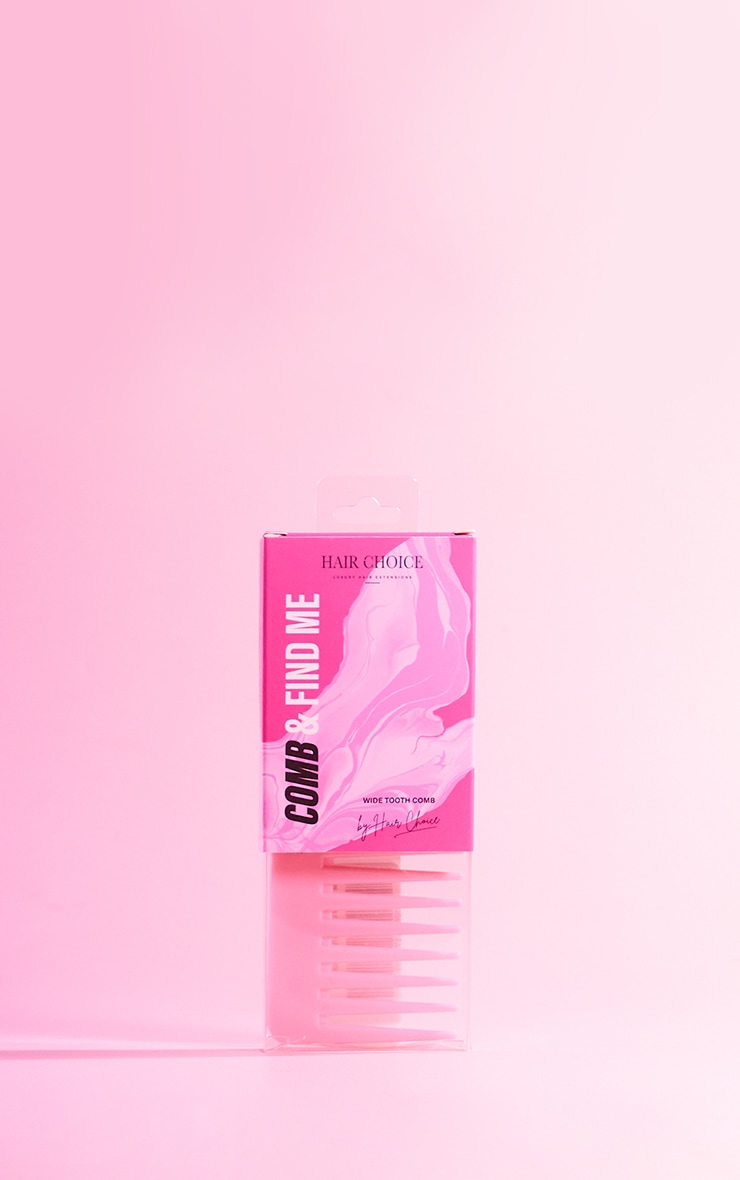 Hair Choice Extensions Comb & Find Me Wide Tooth Comb Pink image 3