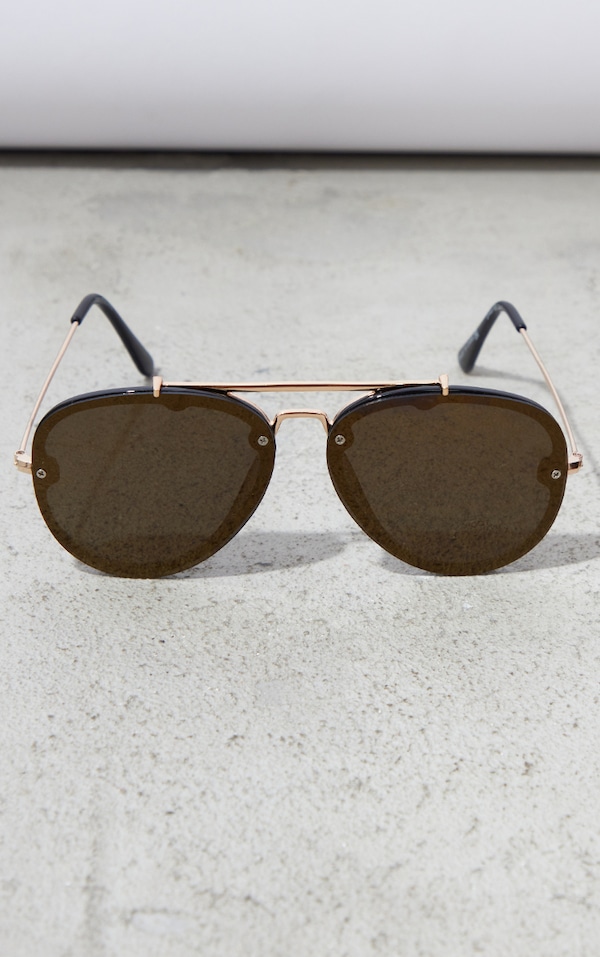 Gold Mirrored Lens Aviator Sunglasses PrettyLittleThing USA