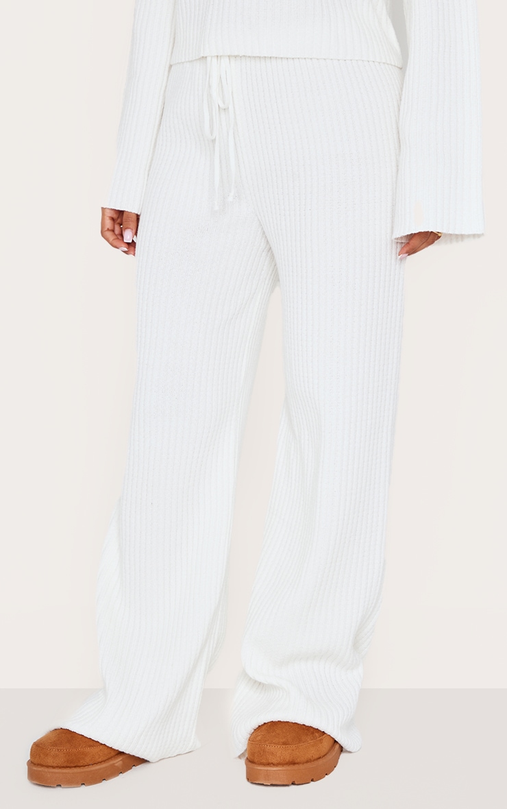 Petite Cream Knitted Pants image 2