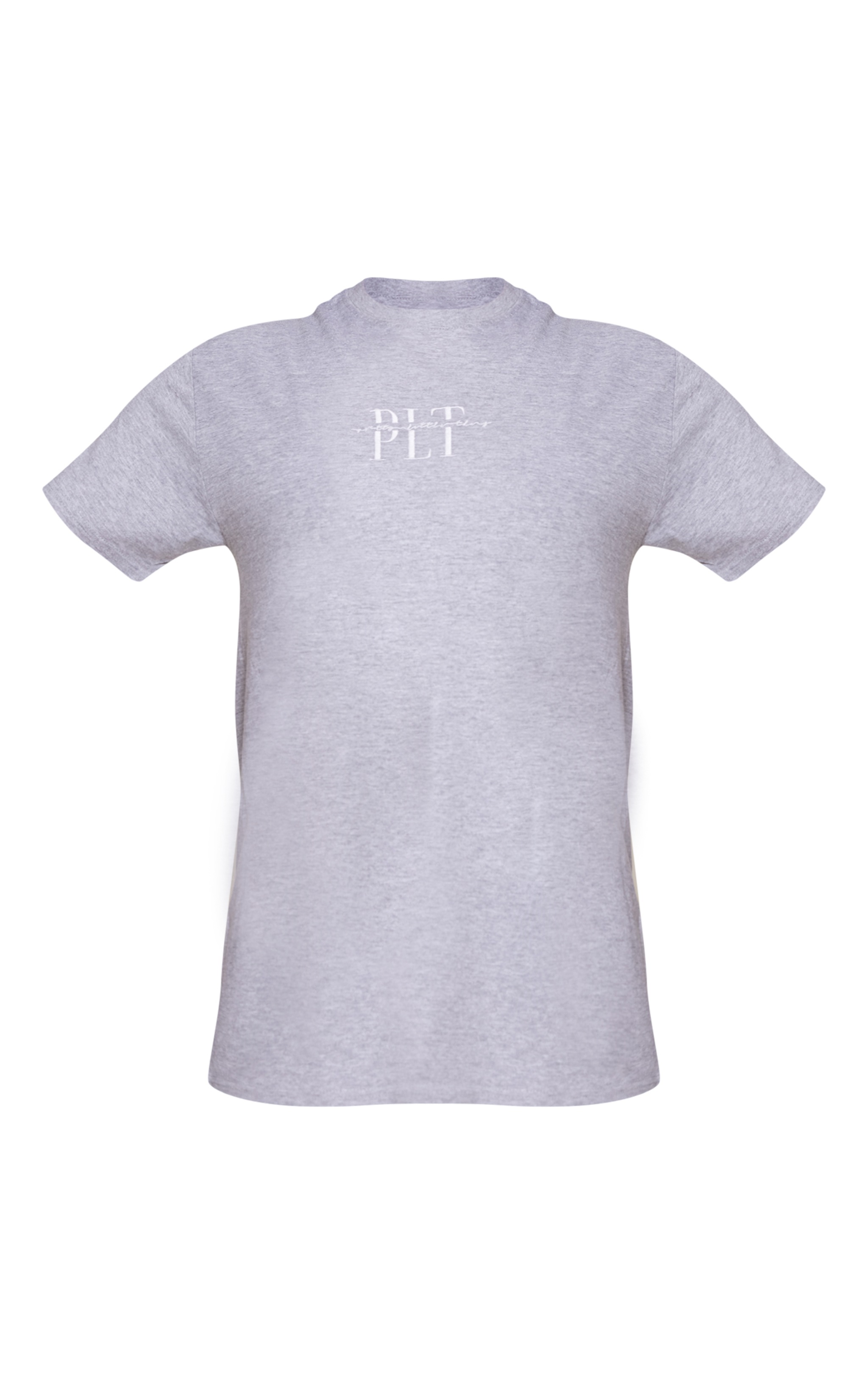 PRETTYLITTLETHING Grey Embroidered T Shirt image 5