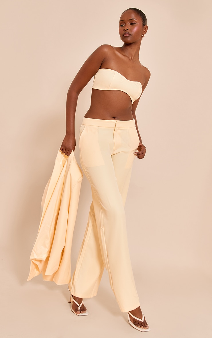 Butter Yellow Woven Tailored Bandeau Top image 3