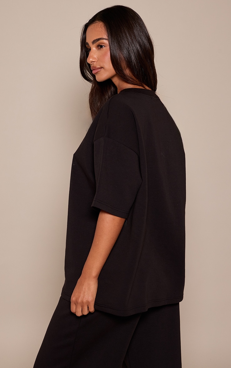 Petite Black Boxy Oversized T-Shirt  image 2