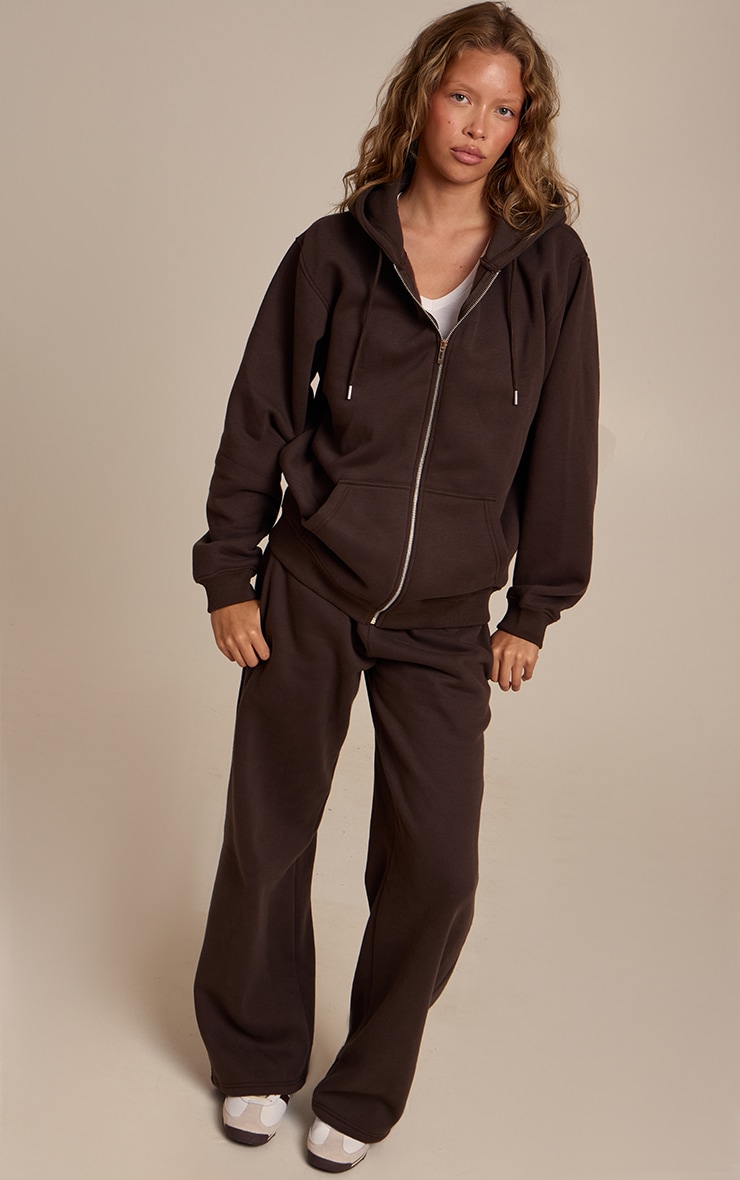Espresso Cotton Fleece Pullover Zip Hoodie image 3