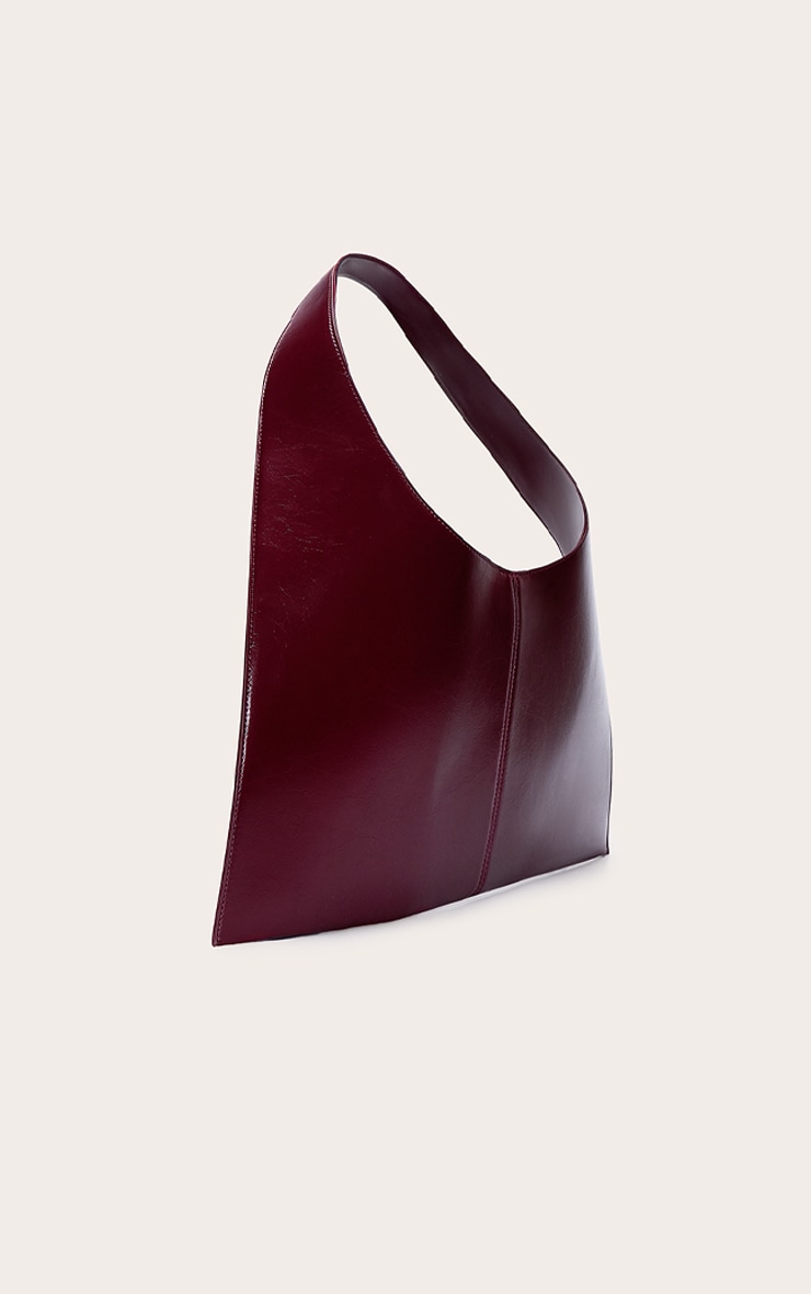 Burgundy Pu Circle Handle Shoulder Bag image 2