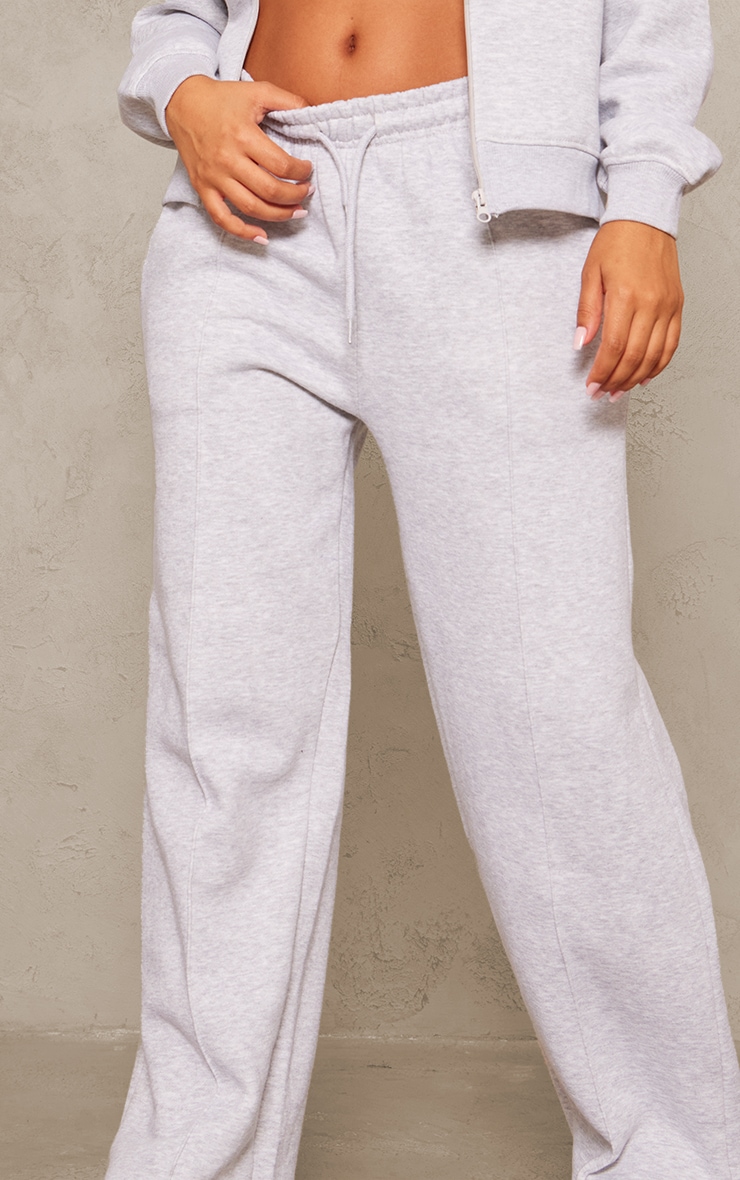 Petite Ash Grey Seam Detail Straight Leg Sweatpants image 4