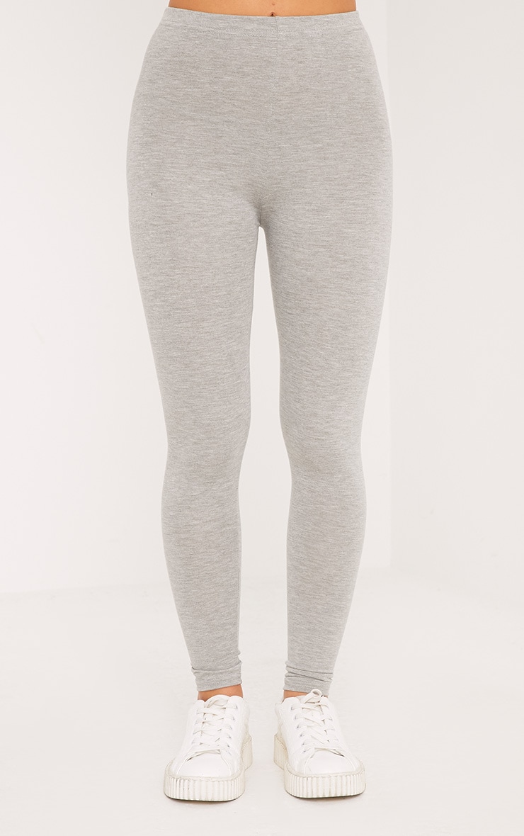 Petite Clarinda Grey Basic Leggings Petite PrettyLittleThing