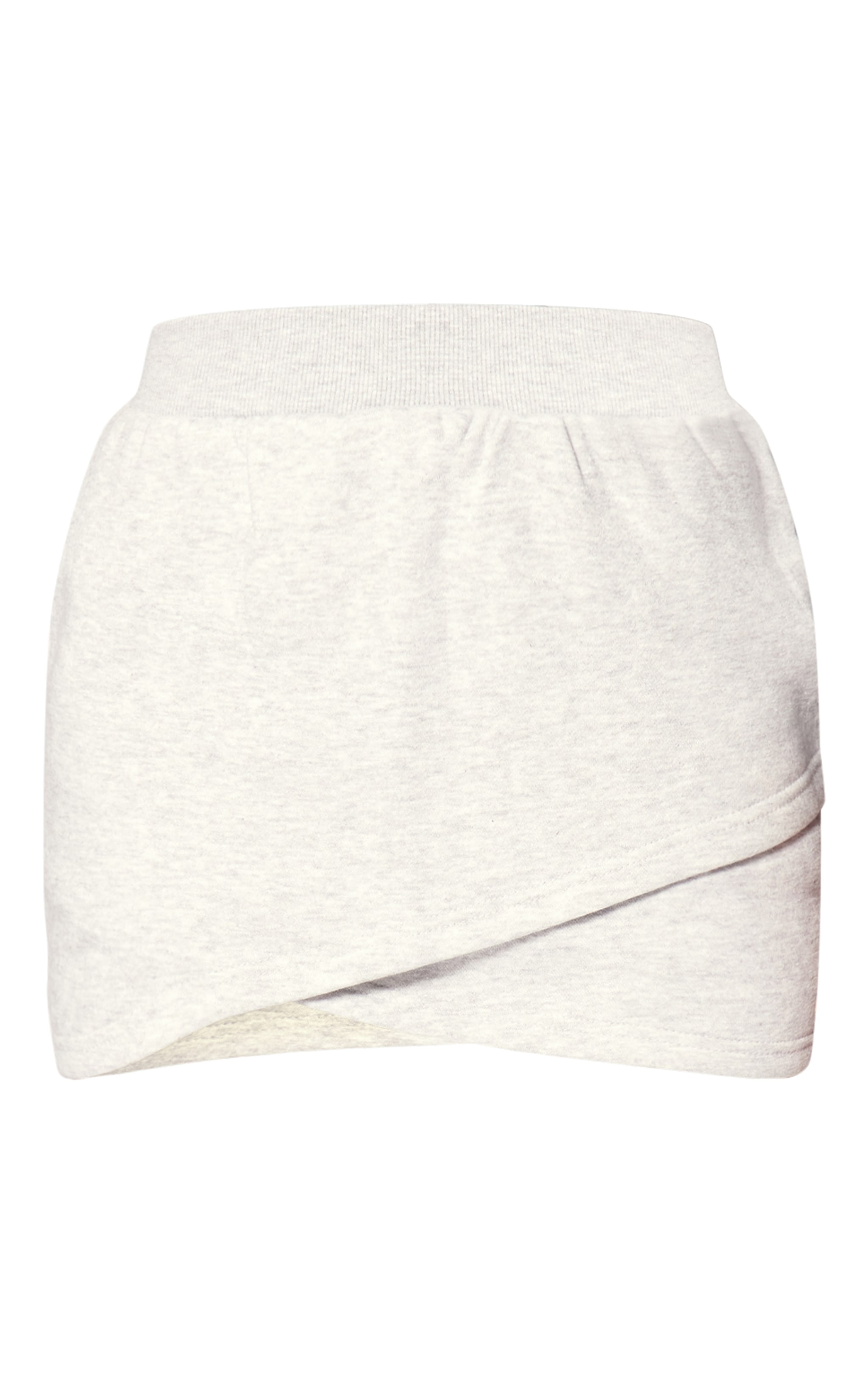 Ash Grey Wrap Over Sweat Mini Skirt image 6