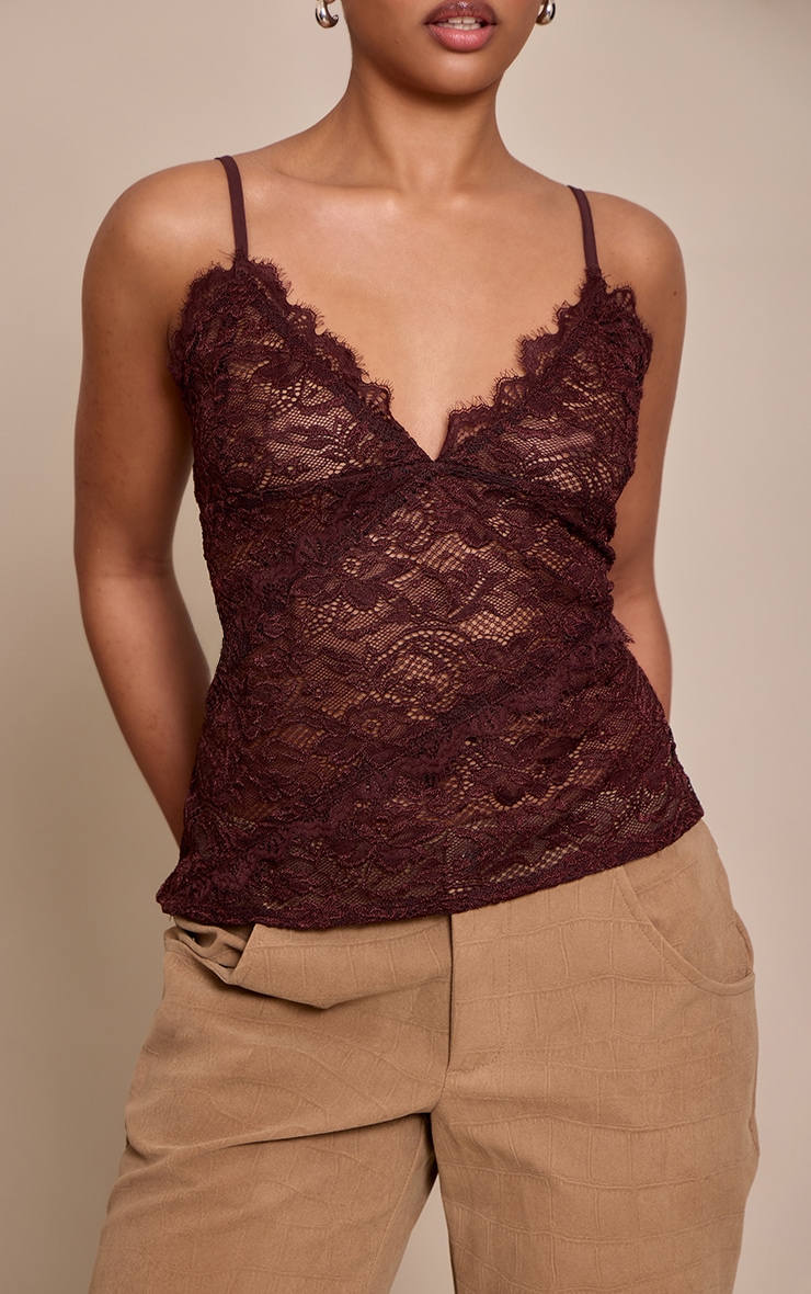 Petite Chocolate Lace Flowy Cami  image 4