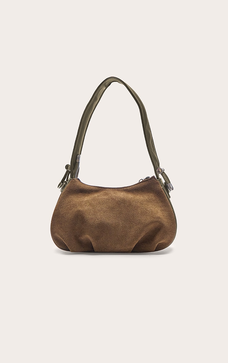 Olive Faux Suede Mini Shoulder Bag image 3