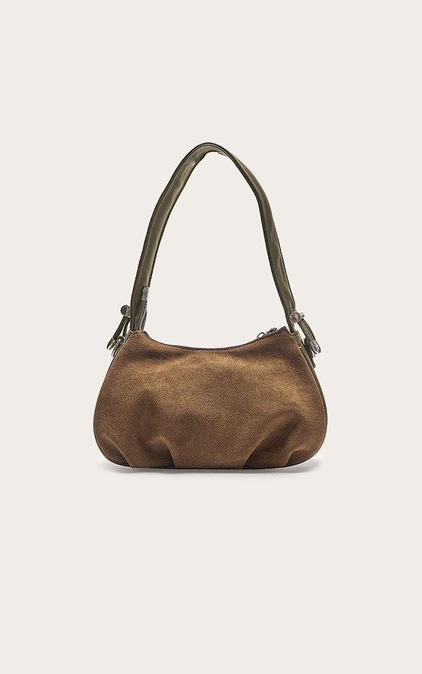 Olive Faux Suede Mini Shoulder Bag image 3